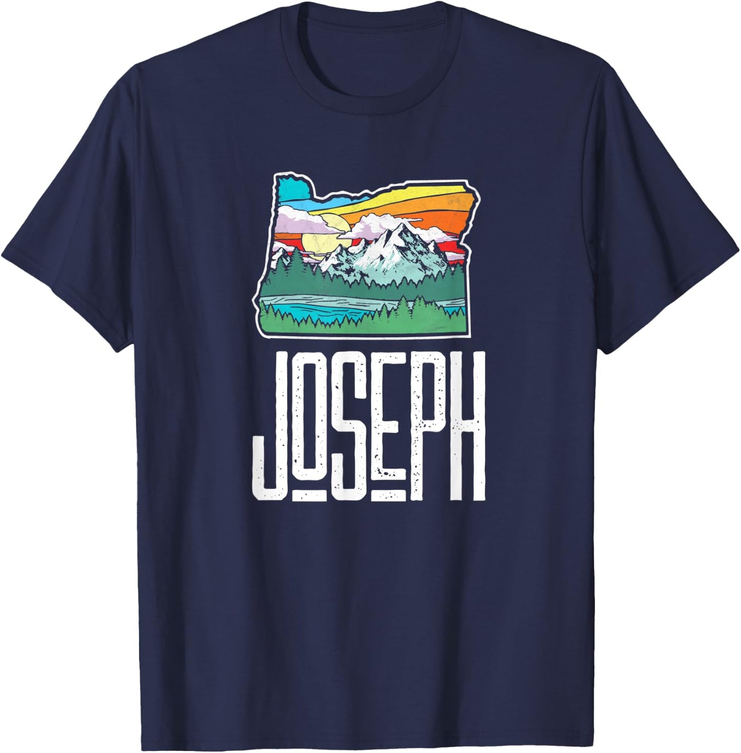 Joseph Vintage Oregon Nature & Outdoors Retro Graphic T-Shirt - T-Shirt | Navy