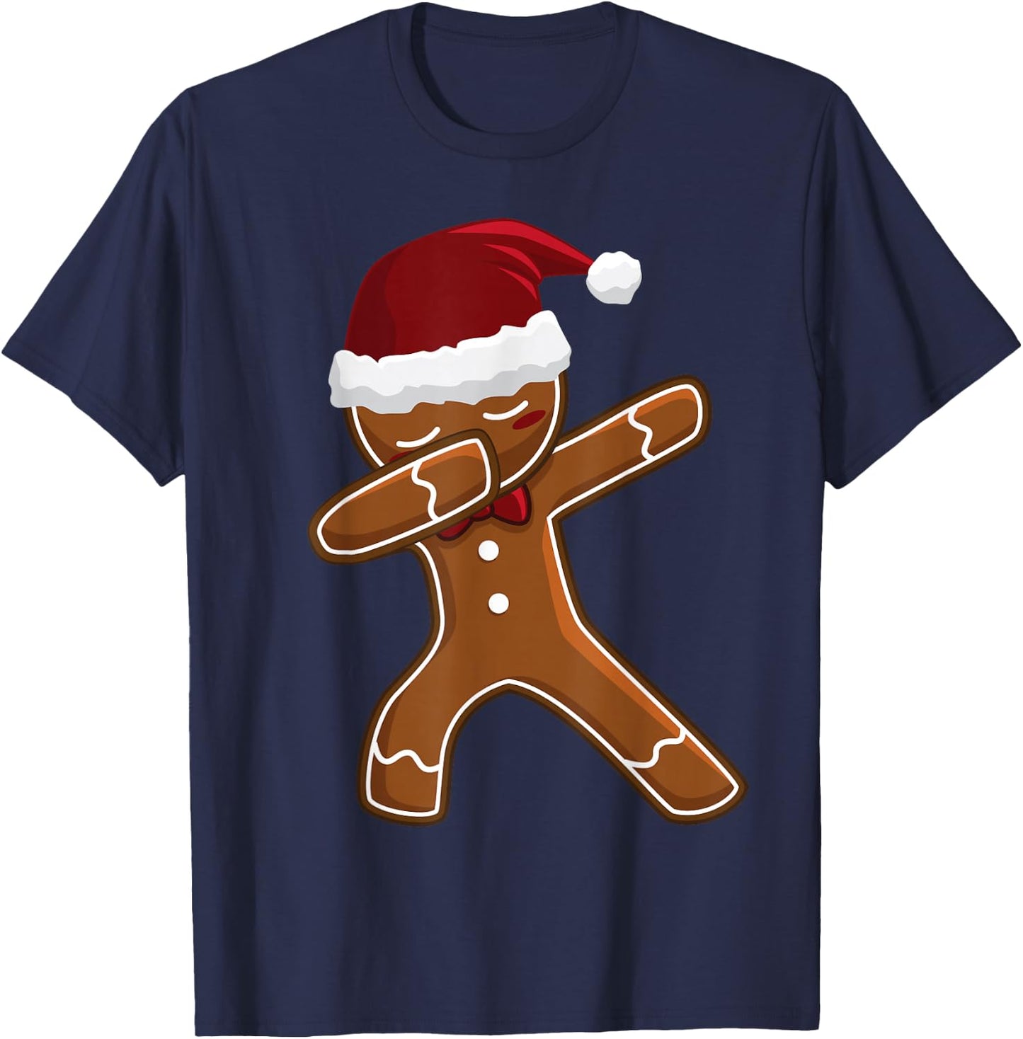 Christmas Dabbing Gingerbread Dab Pose Kids Boys Girls Xmas T-Shirt - T-Shirt | Navy
