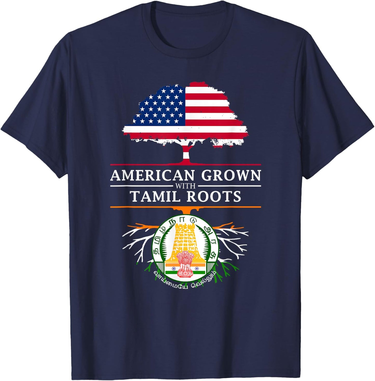 American Grown Tamil Roots - Tamil Nadu T-Shirt - T-Shirt | Navy