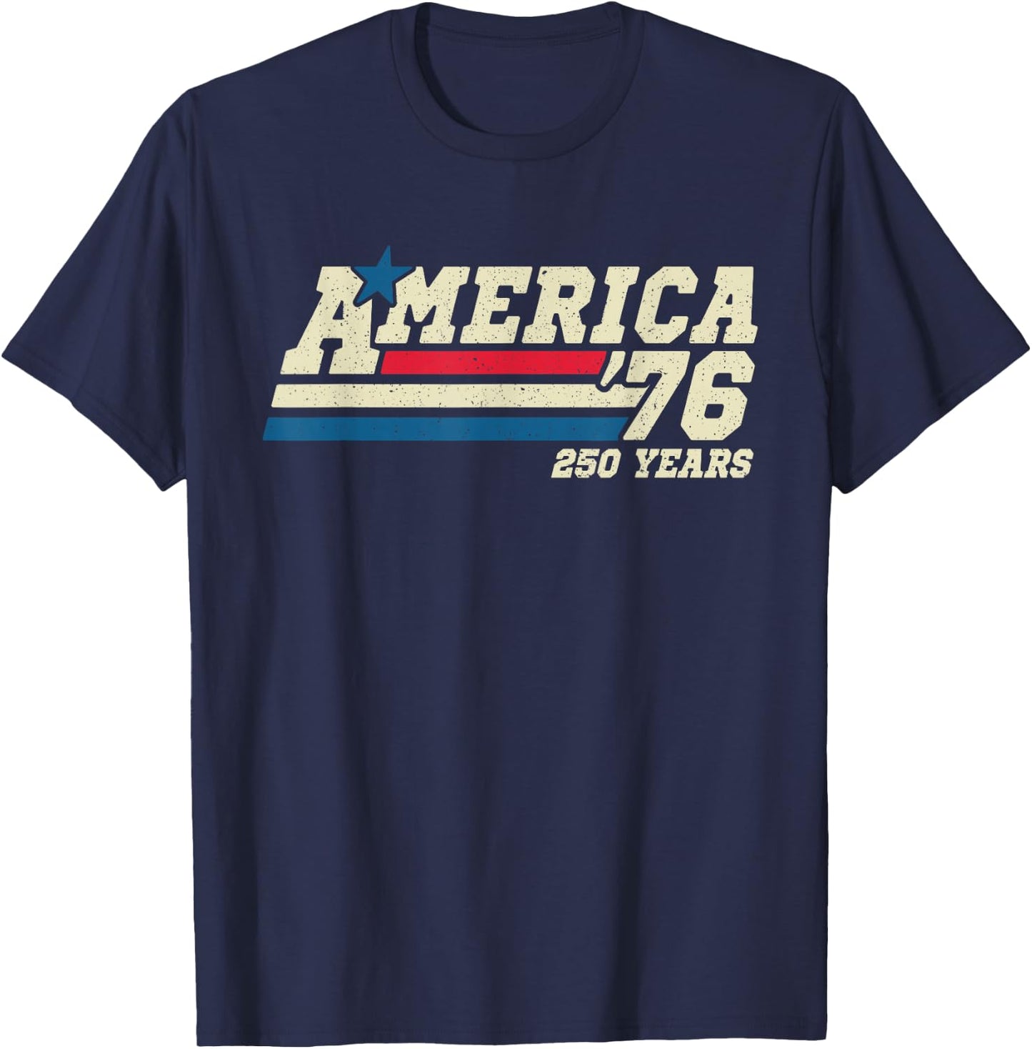 America Retro 250 Years 250th Anniversary USA 1776 2026 T-Shirt - T-Shirt | Navy