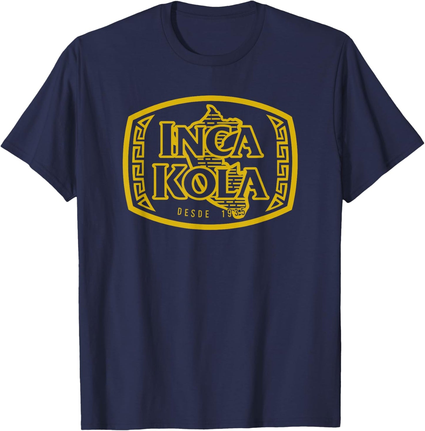 Inca Kola T Shirt Peru Golden Kola Bubblegum Cream Soda Gold T-Shirt - T-Shirt | Navy