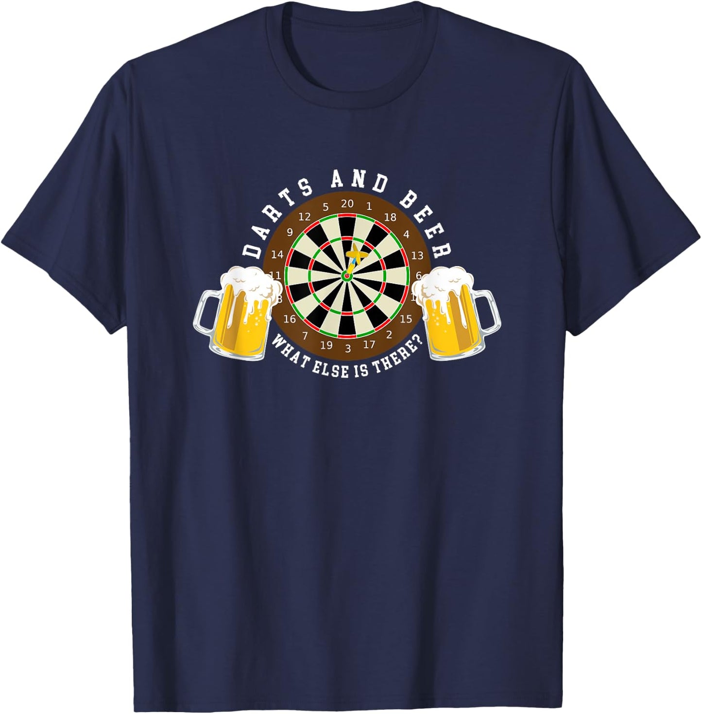 Funny Darts Gift Darts and Beer | Men Women Gift T-Shirt - T-Shirt | Navy