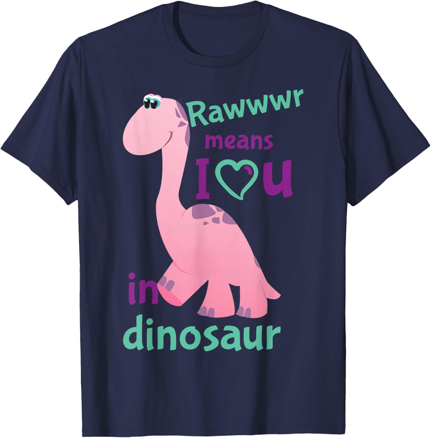 Lil' Stings Adult Baby I Love You Dinosaur ABDL T-Shirt - T-Shirt | Navy