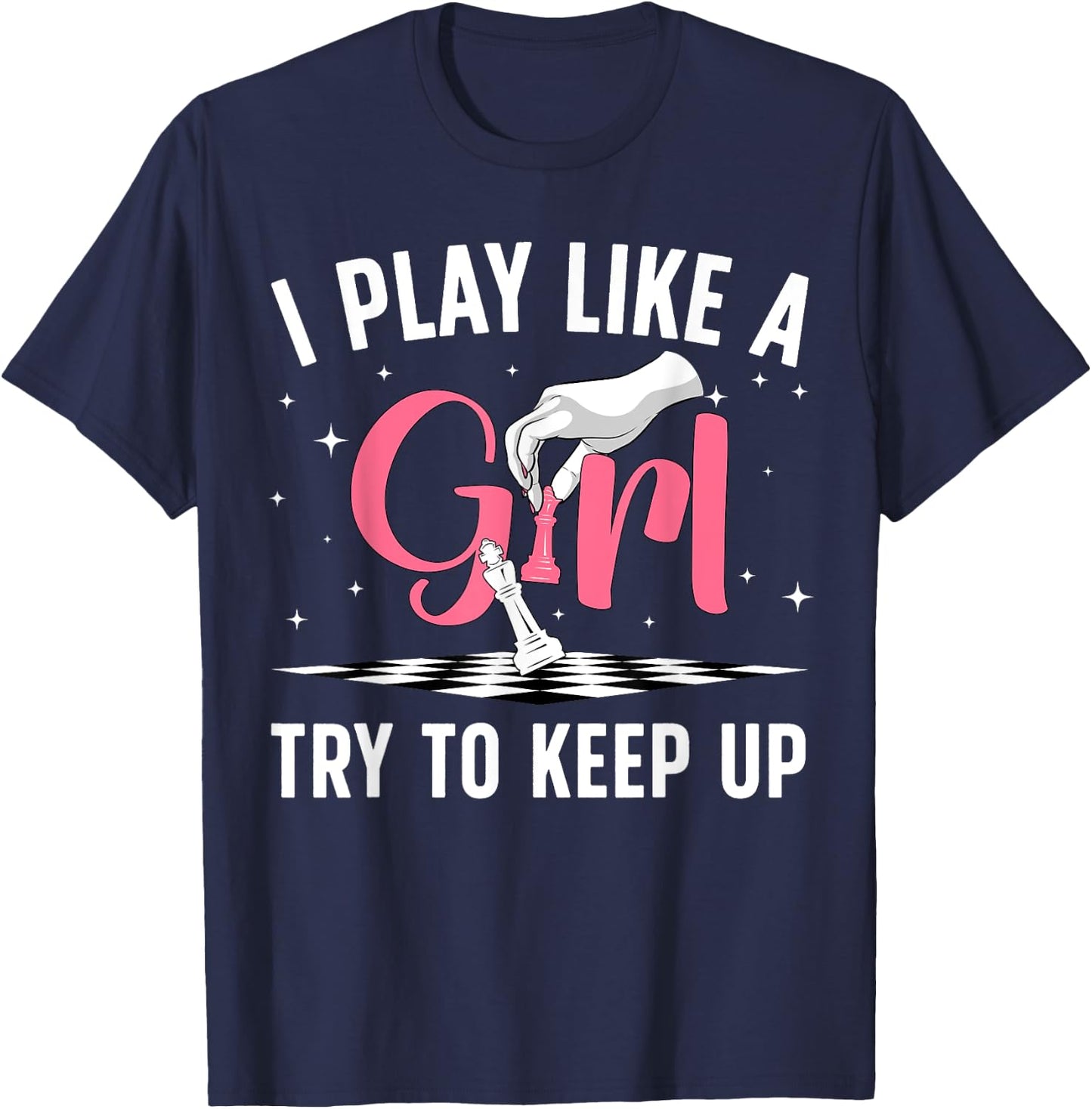 Cool Chess Art Girls Kids Chess Lover Chess Player T-Shirt - T-Shirt | Navy