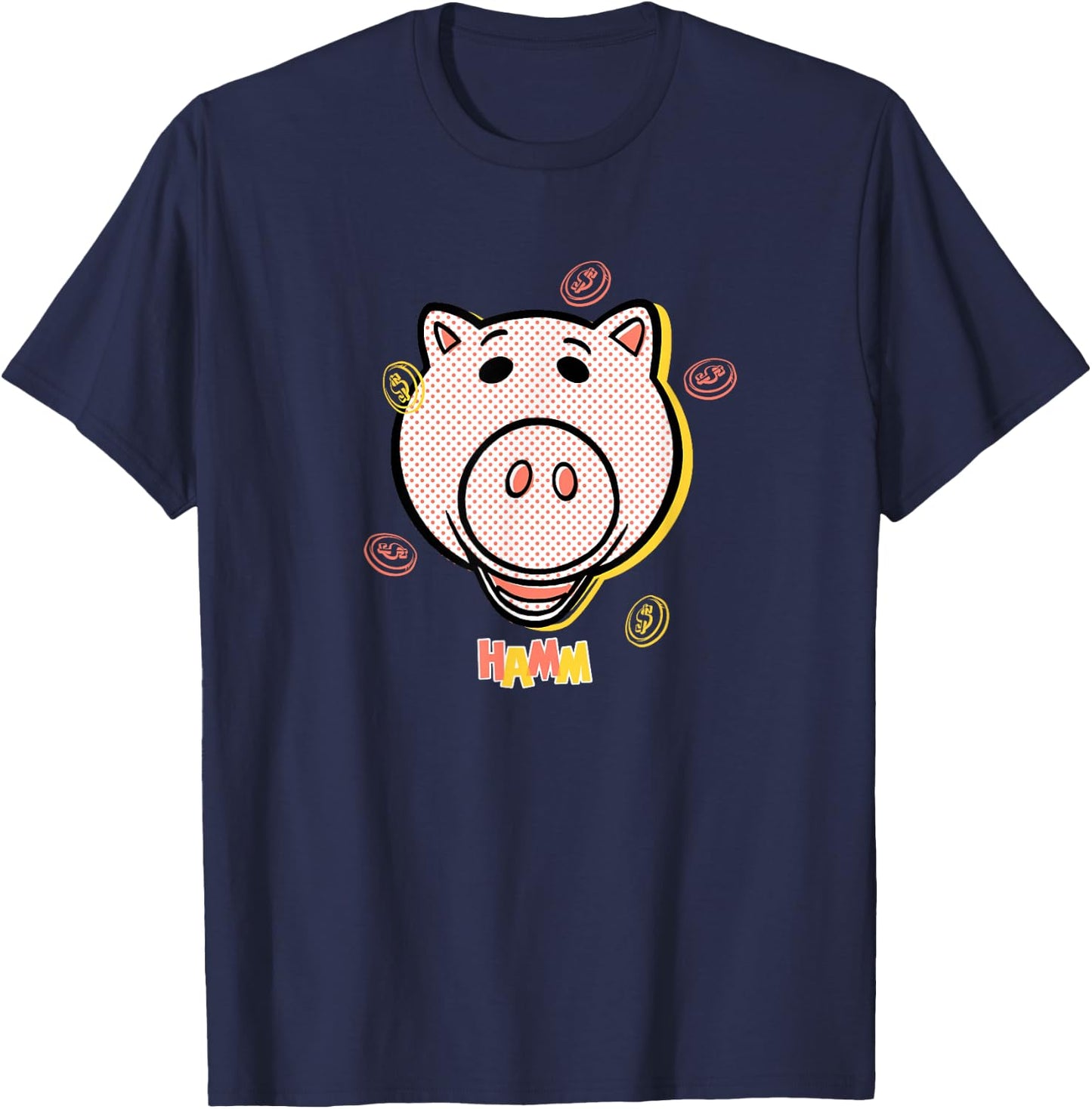 Disney Pixar Toy Story 4 Hamm Coins Halftone T-Shirt - T-Shirt | Navy