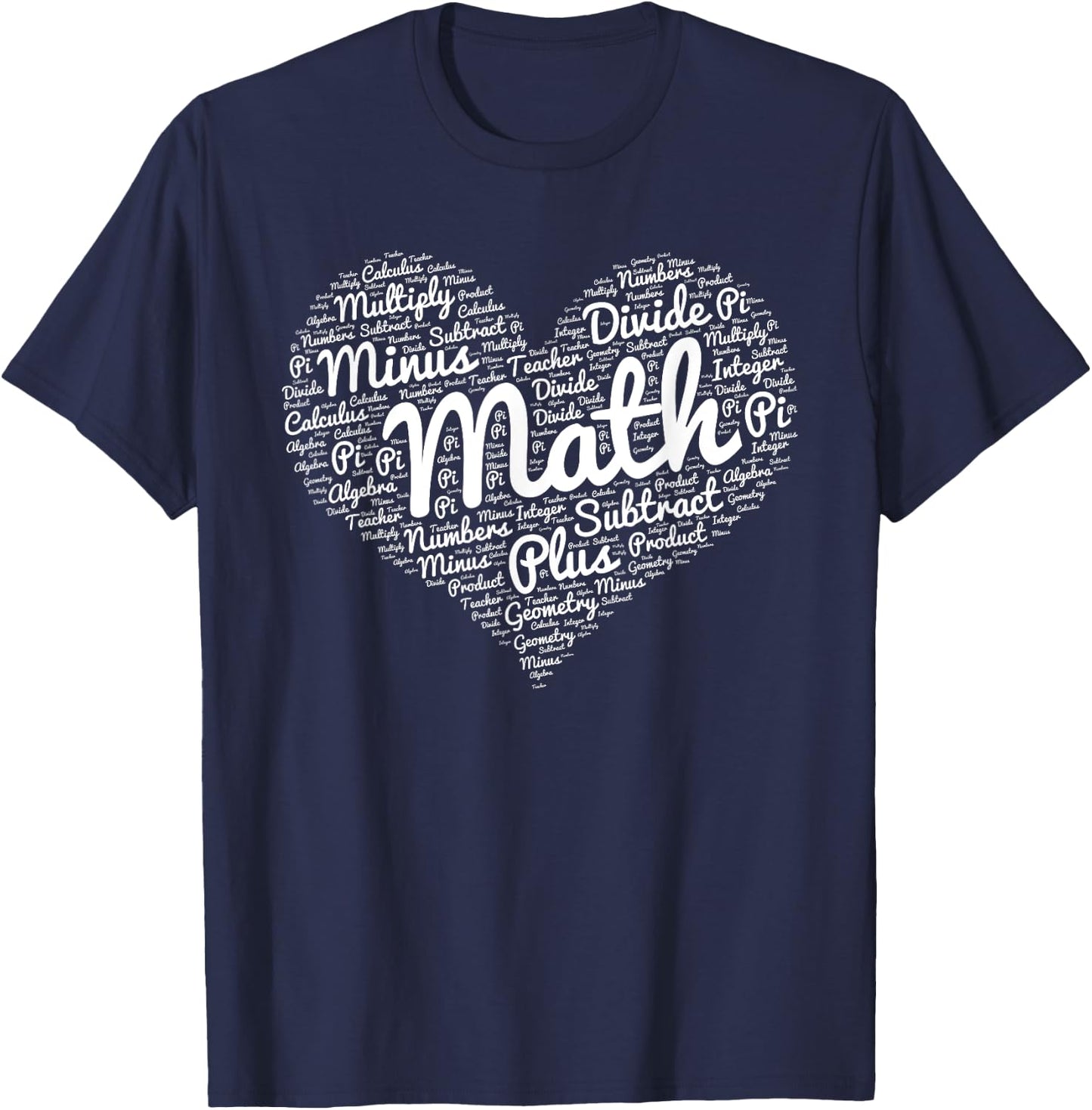 I love maths heart for maths lovers and teachers Women Girls Kids T-Shirt - T-Shirt | Navy