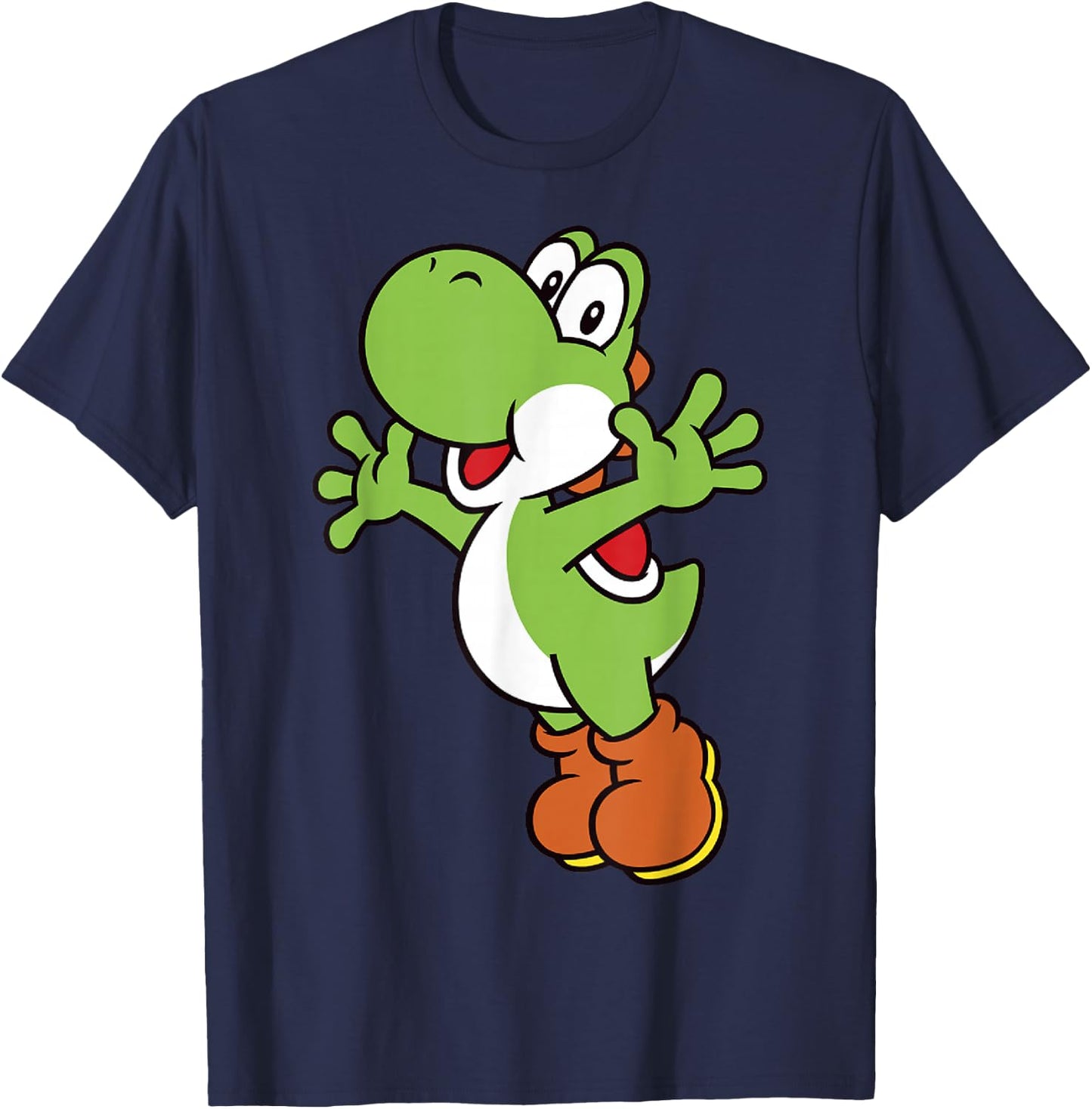 Super Mario Yoshi Classic Jump Portrait T-Shirt - T-Shirt | Navy