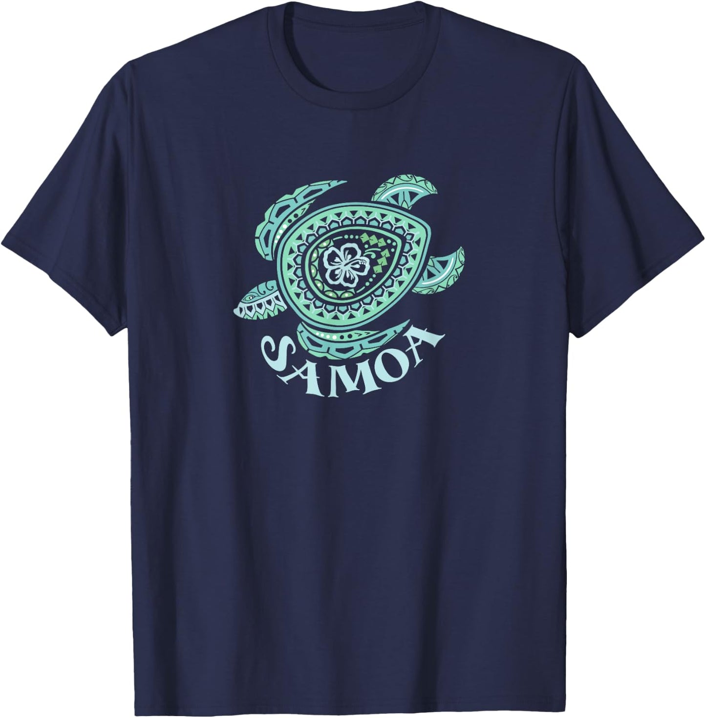 Samoan Tribal Turtle T-Shirt - T-Shirt | Navy