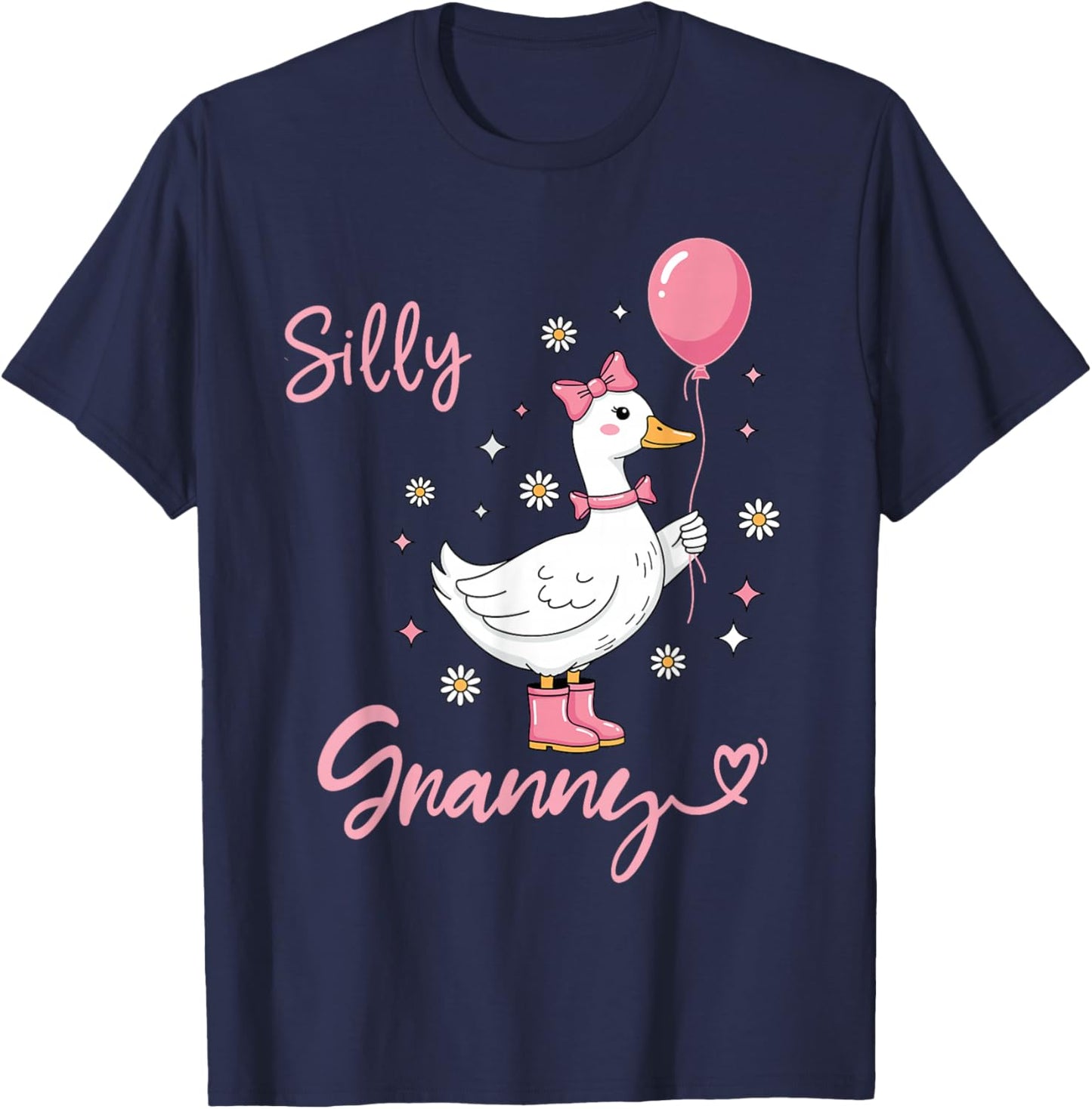 Silly Granny Cute Goose Grandmother Family Matching Birthday T-Shirt - T-Shirt | Navy