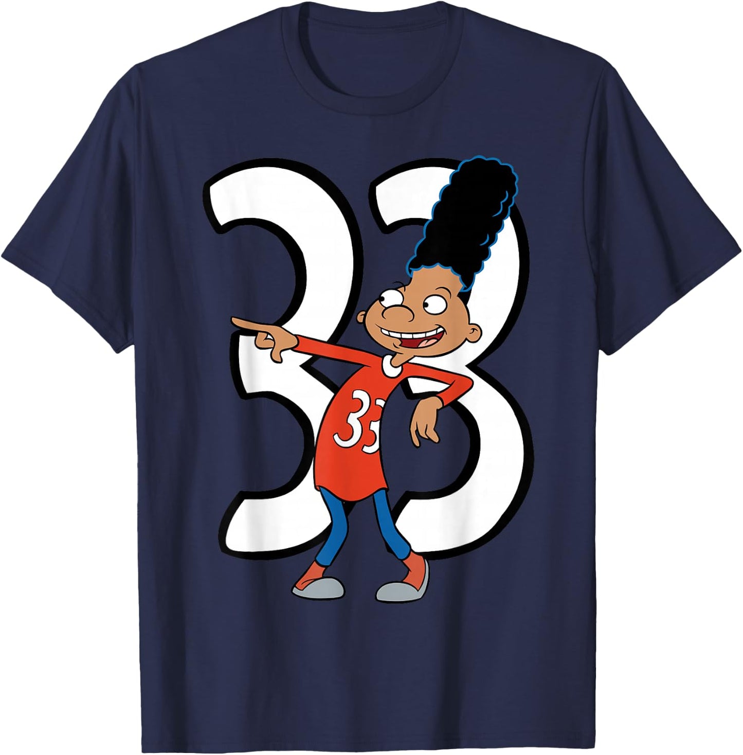 Hey Arnold! 33 Jersey Gerald Pose T-Shirt - T-Shirt | Navy
