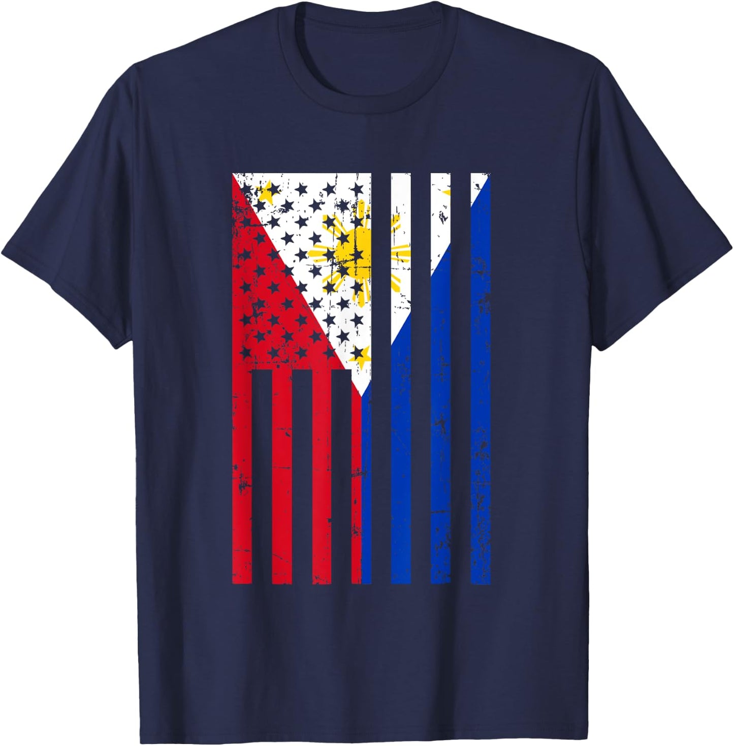 Philippines American Flag for New US Citizen Gift T-Shirt - T-Shirt | Navy
