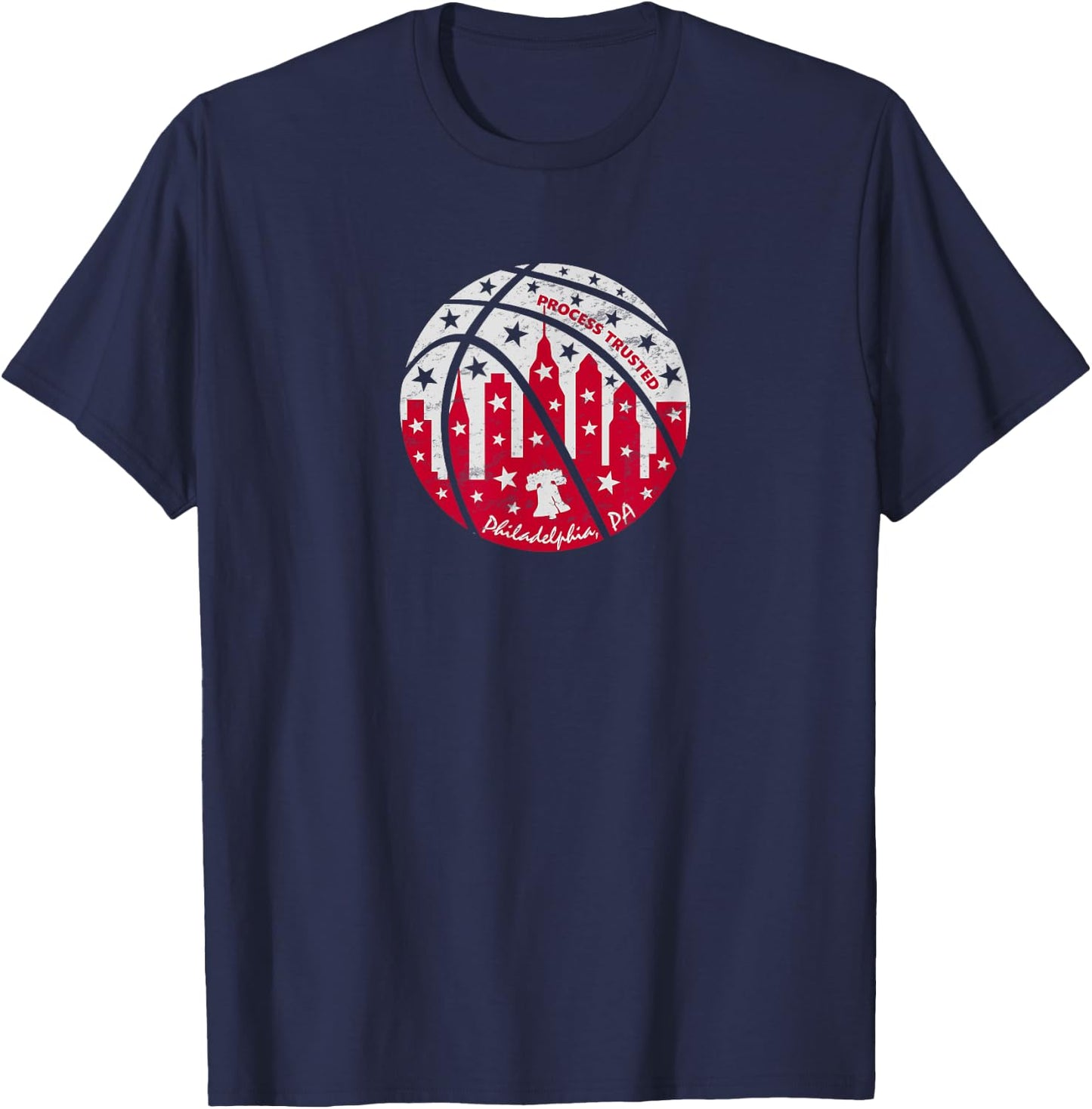 Trust the Process Trusted Philadelphia Basketball Philly T-Shirt - T-Shirt | Navy