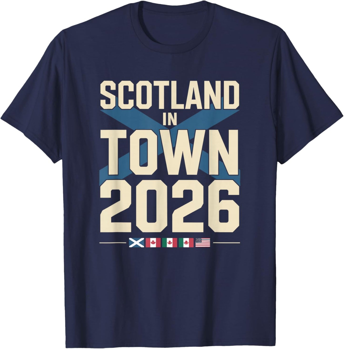 Scotland Football Lovers Party 2026 USA Tartan America T-Shirt - T-Shirt | Navy