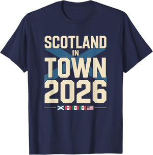 Scotland Football Lovers Party 2026 USA Tartan America T-Shirt - T-Shirt | Navy