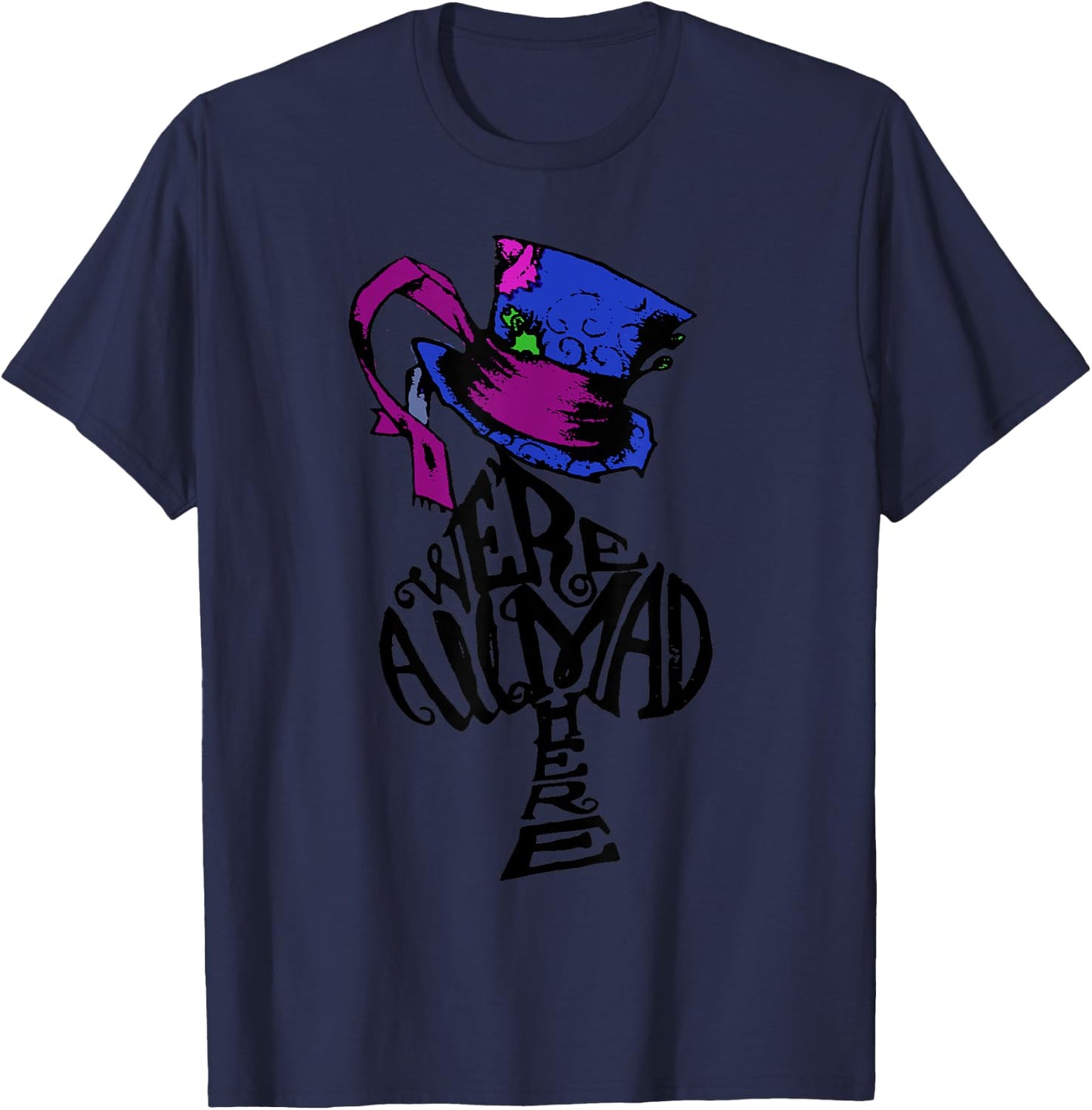 We're All Mad Here - Mad Hat & Spade T-Shirt - T-Shirt | Navy