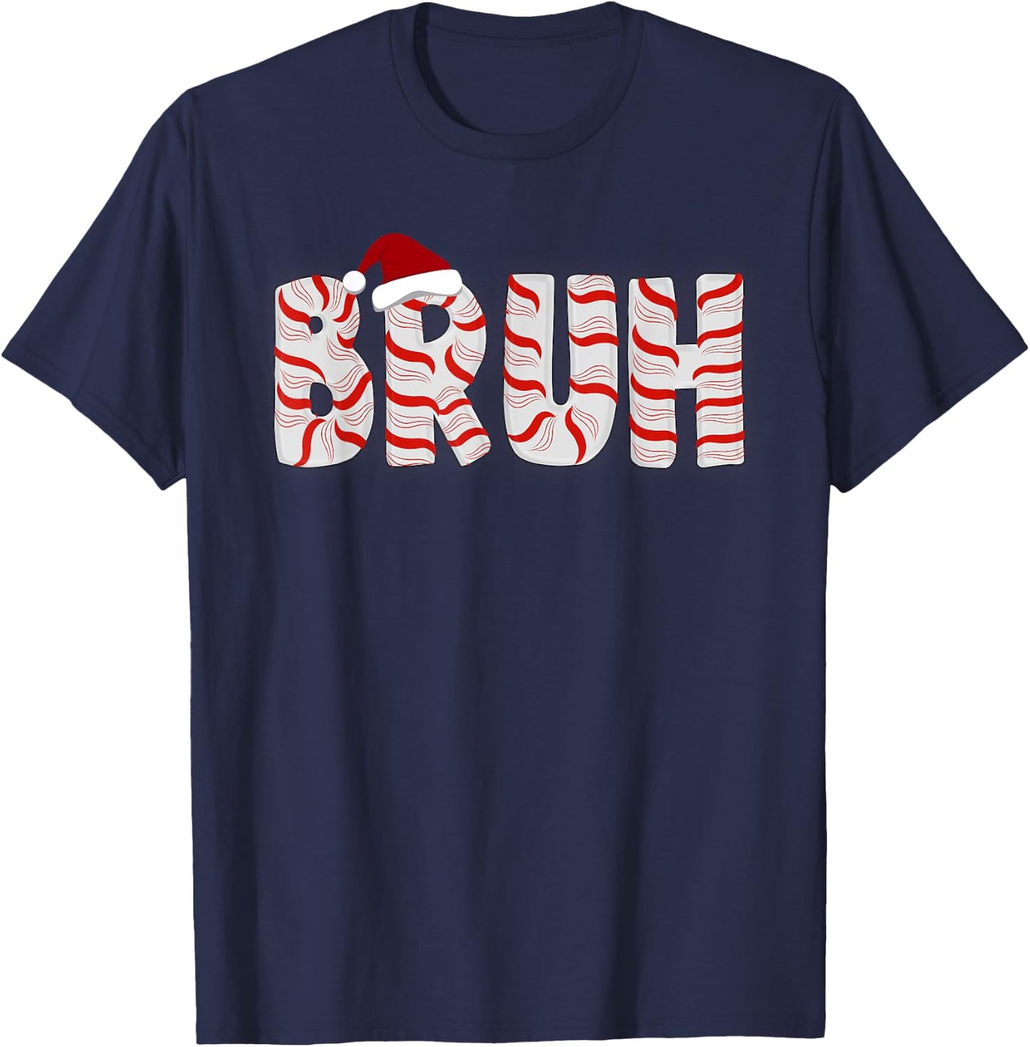 Candy Bruh Christmas Candy Cane for Kids Men Women Xmas Bruh T-Shirt - T-Shirt | Navy