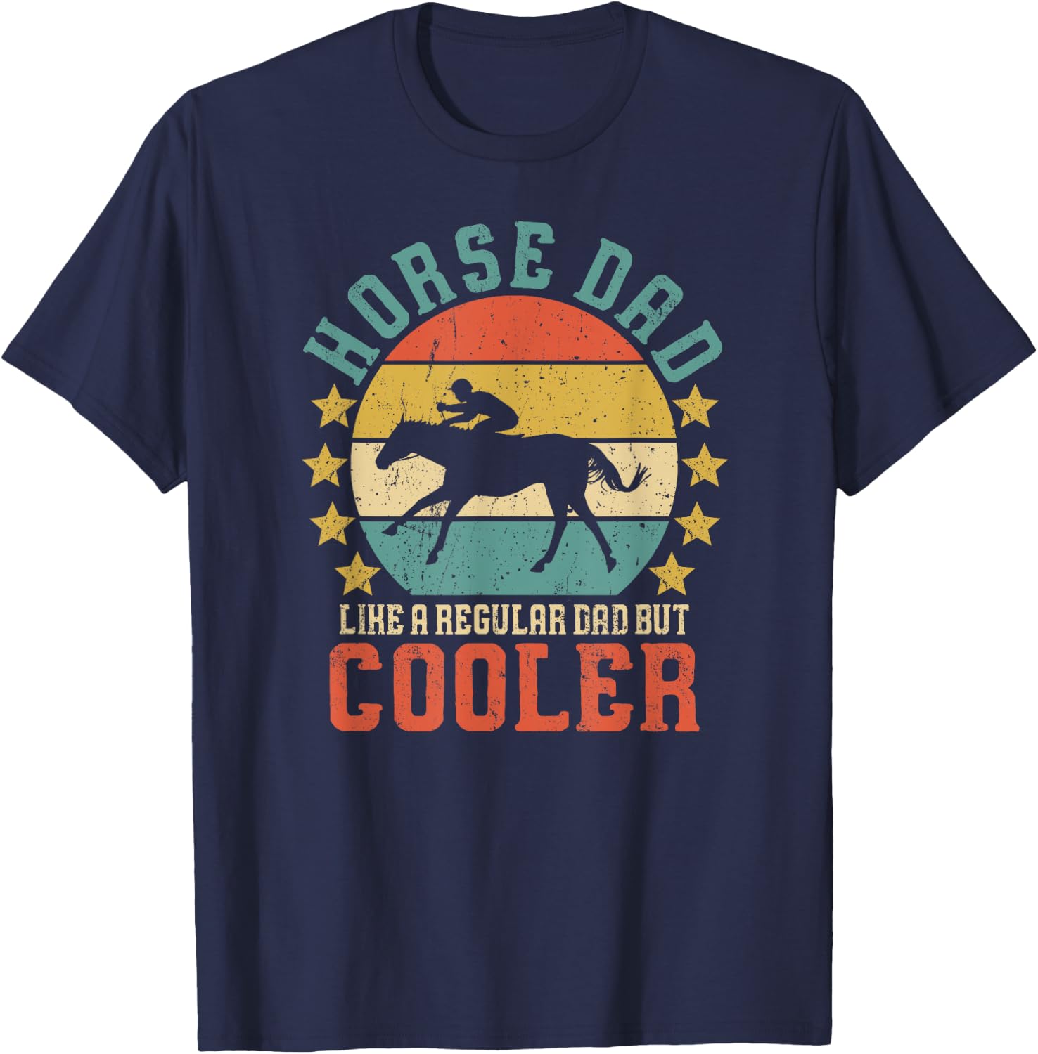 Horse Dad Horseback Riding Father's Day Gift T-Shirt - T-Shirt | Navy