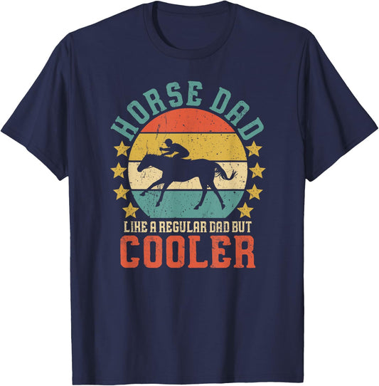 Horse Dad Horseback Riding Father's Day Gift T-Shirt - T-Shirt | Navy