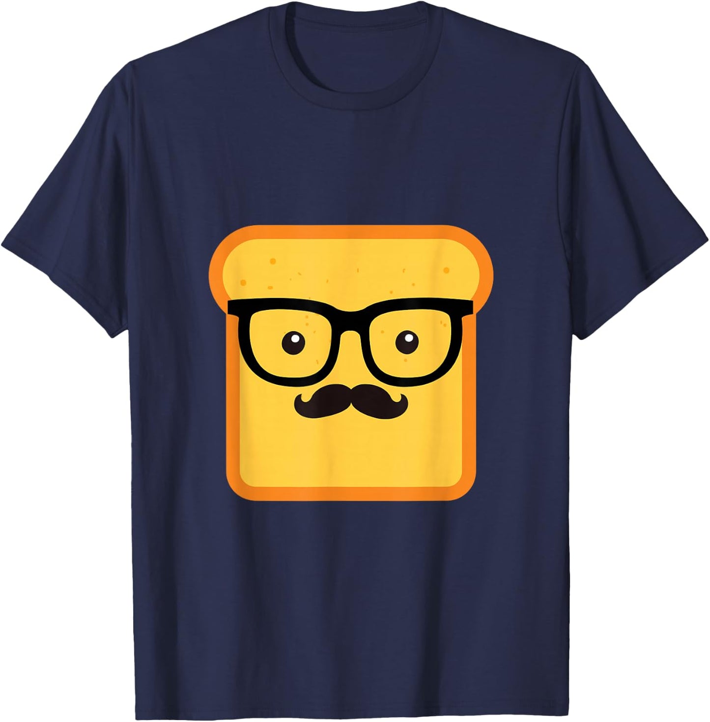 Hipster Loaf of Bread Caricature Funny Chef Gift T-Shirt - T-Shirt | Navy
