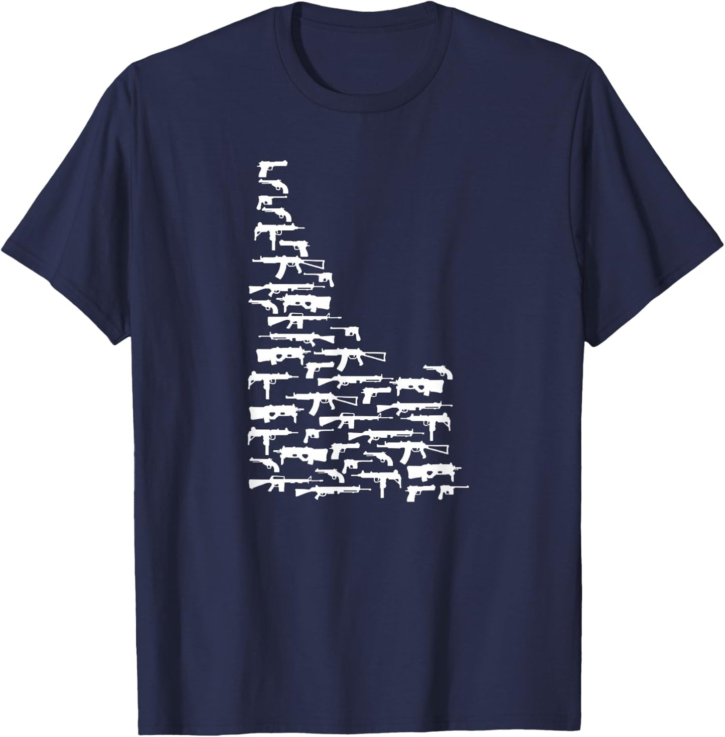 State of Idaho made up of Guns 2nd Amendment T-Shirt - T-Shirt | Navy