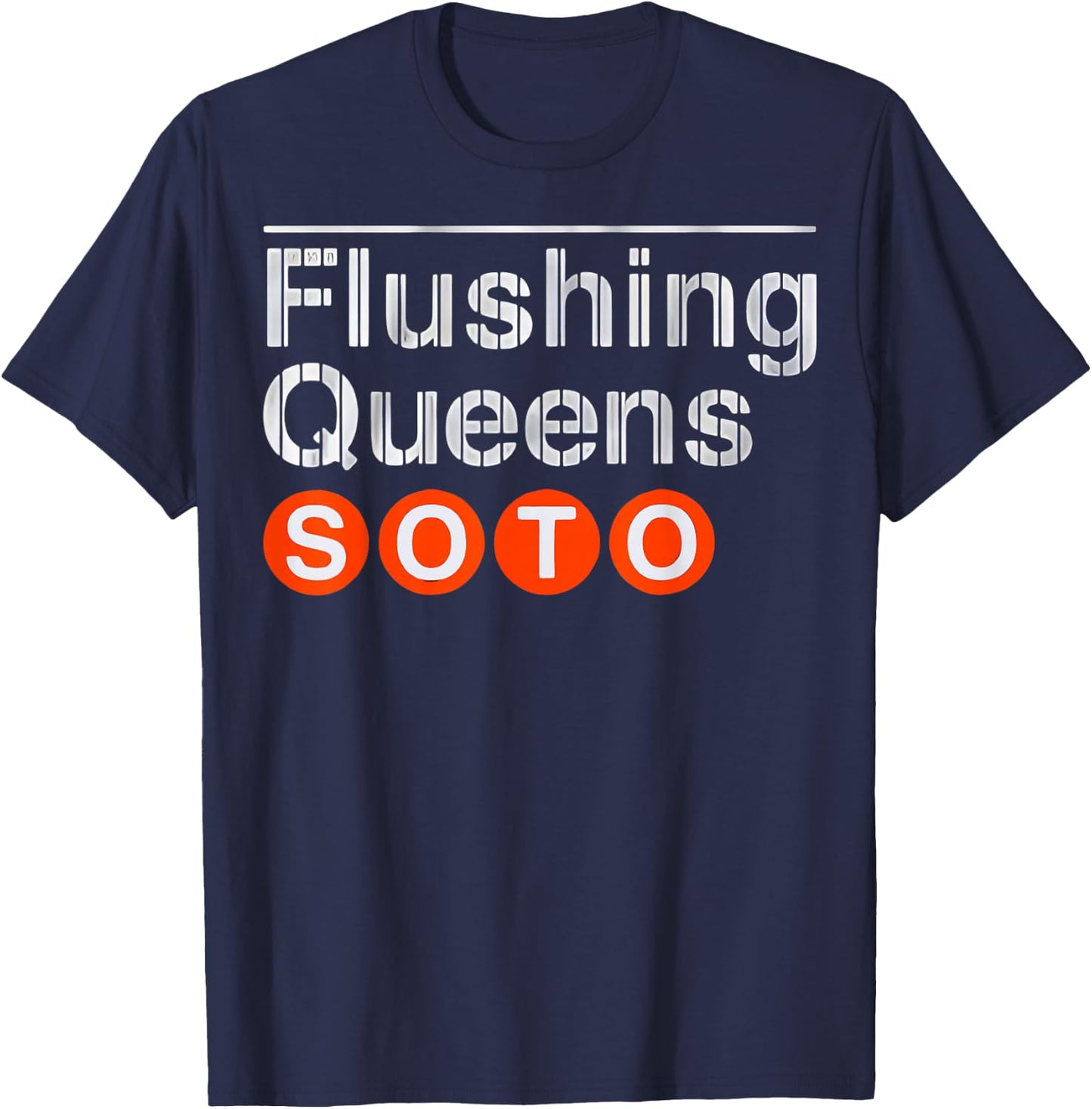 Juan Flushing Queens Soto Subway Platform Sign T-Shirt - T-Shirt | Navy