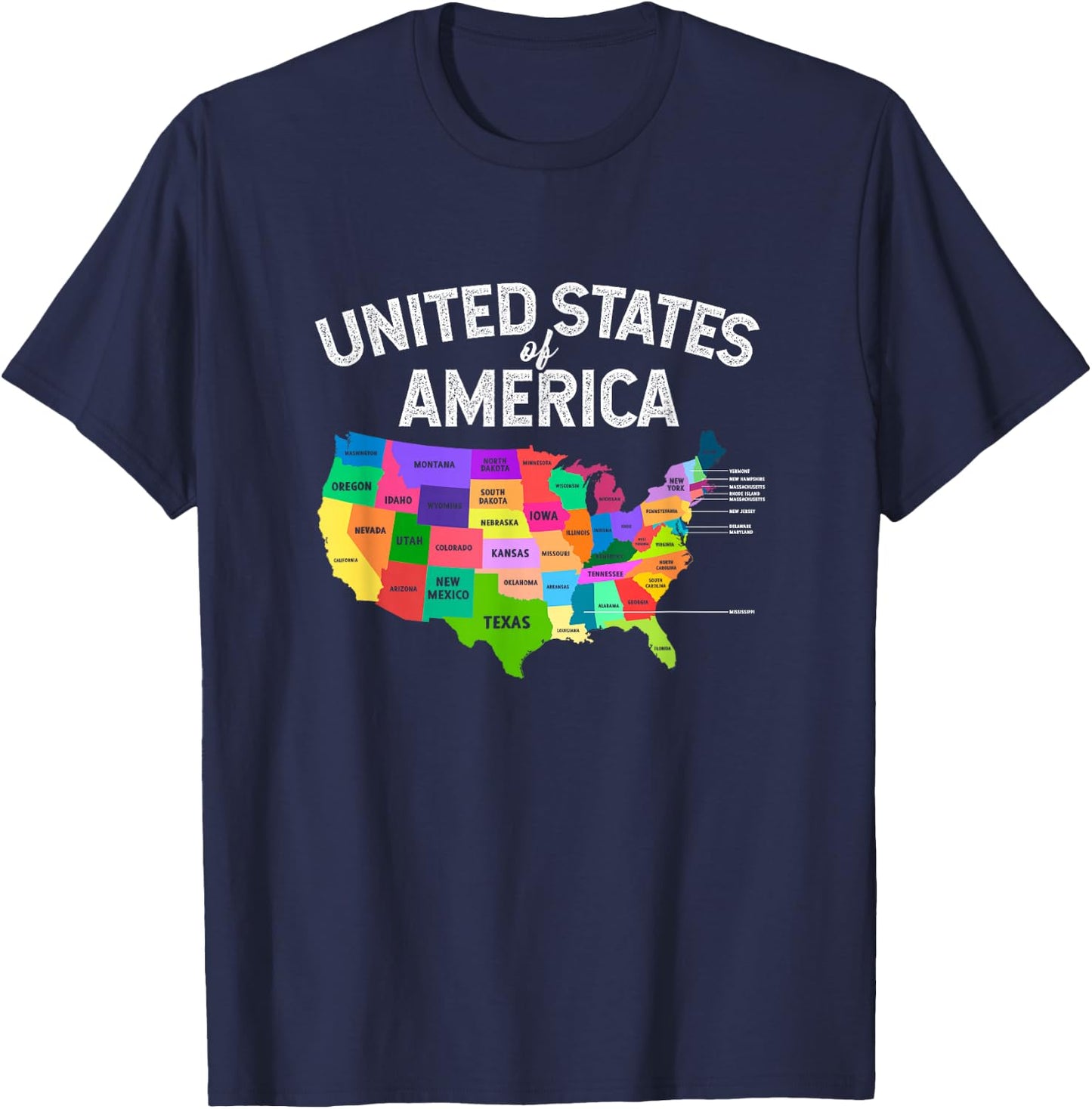 USA map Shirt United States Map US Travel Gift T-Shirt - T-Shirt | Navy