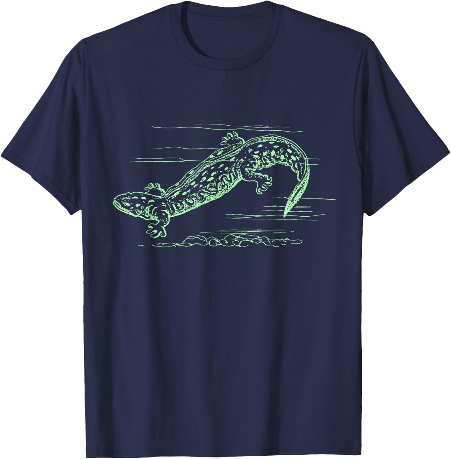 Cool Hellbender Salamander Graphic Biologist T Shirt T-Shirt - T-Shirt | Navy