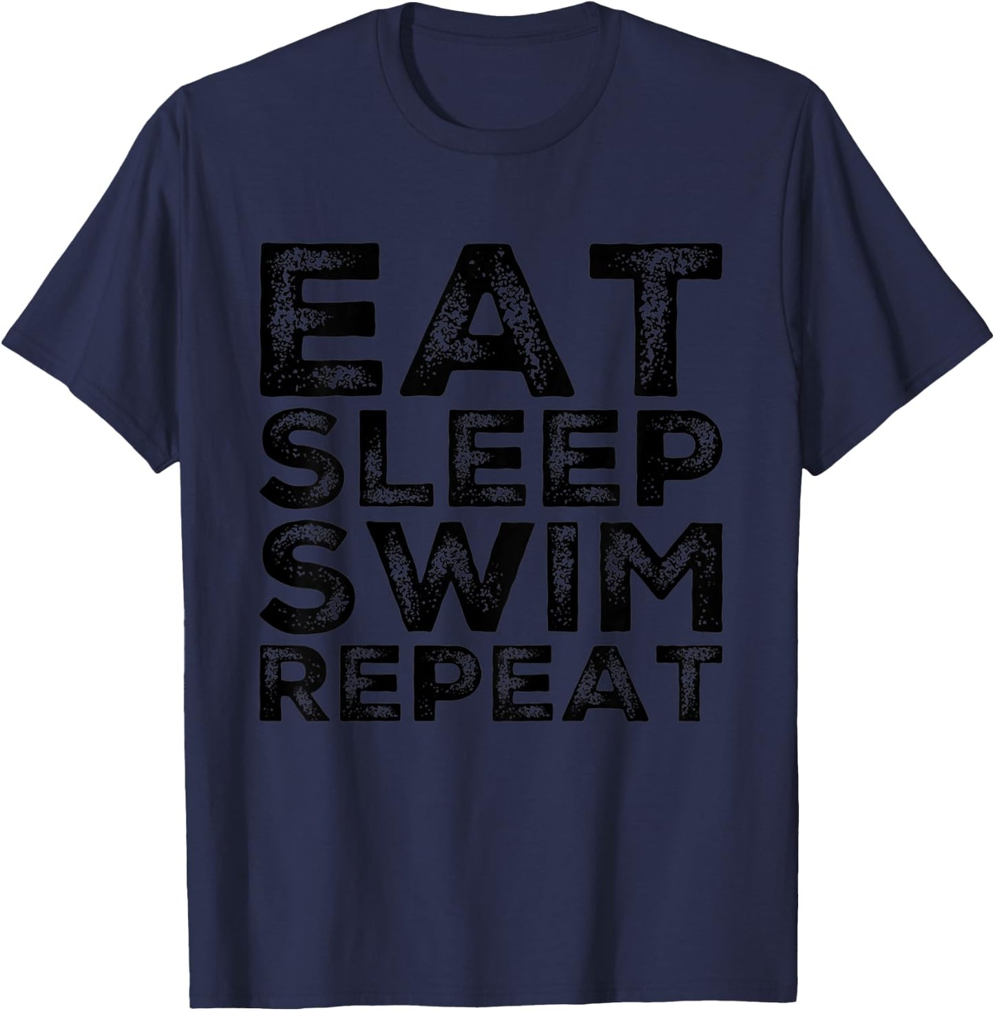 Kids Eat Sleep Swim Repeat Boys Girls Swimming Lessons T-Shirt - T-Shirt | Navy