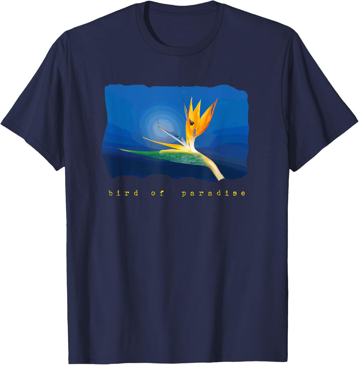 Bird of Paradise Tropical Flower Shirt T-Shirt - T-Shirt | Navy