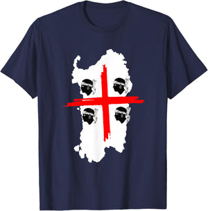 4 Mori Sardegna Flag back print sardinia gift T-Shirt - T-Shirt | Navy