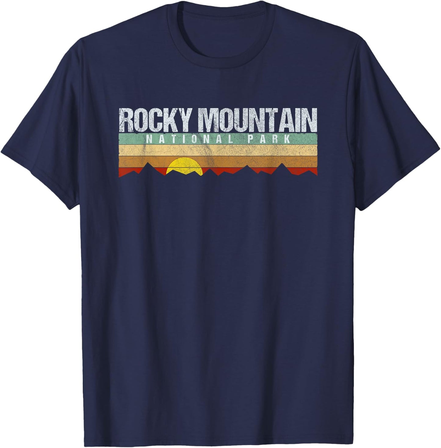 Vintage Rocky Mountain National Park Retro T-Shirt - T-Shirt | Navy