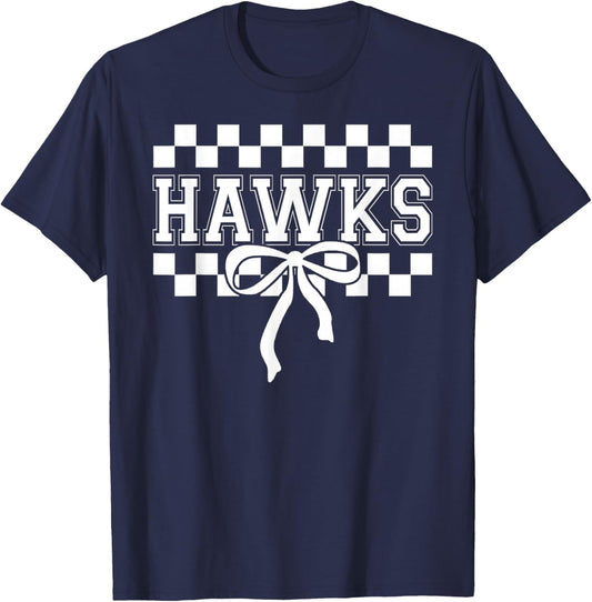 Hawks School Spirit Fan Team Back to School T-Shirt - T-Shirt | Navy