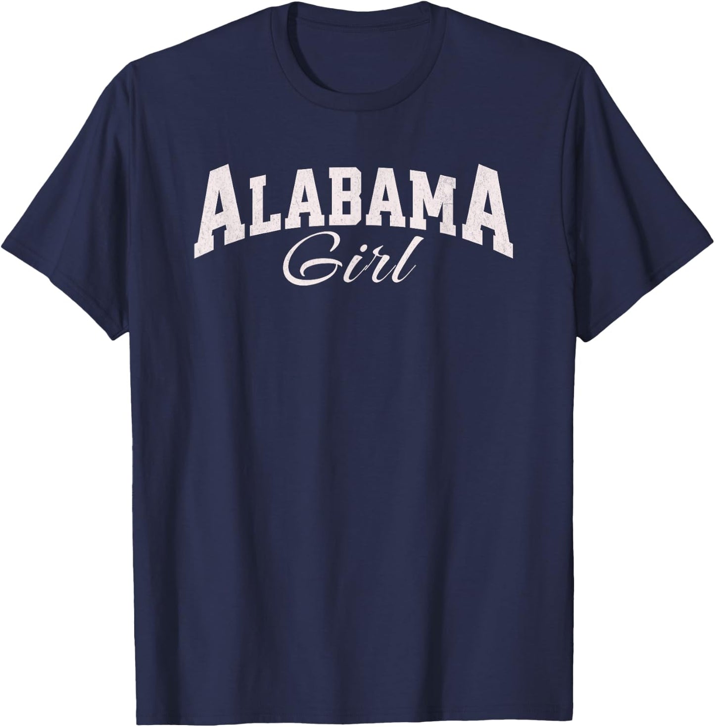 Alabama Girl, Vintage Varsity style print. Women's and Girls T-Shirt - T-Shirt | Navy