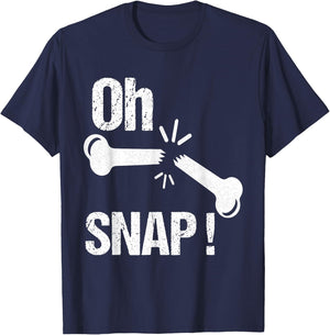 Oh Snap! Funny Broken Bone Recovery T-Shirt - T-Shirt | Navy