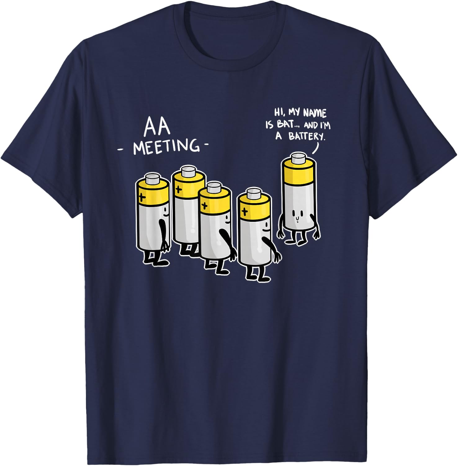 AA Battery Meeting Funny Alcohol Shirt T-Shirt - T-Shirt | Navy