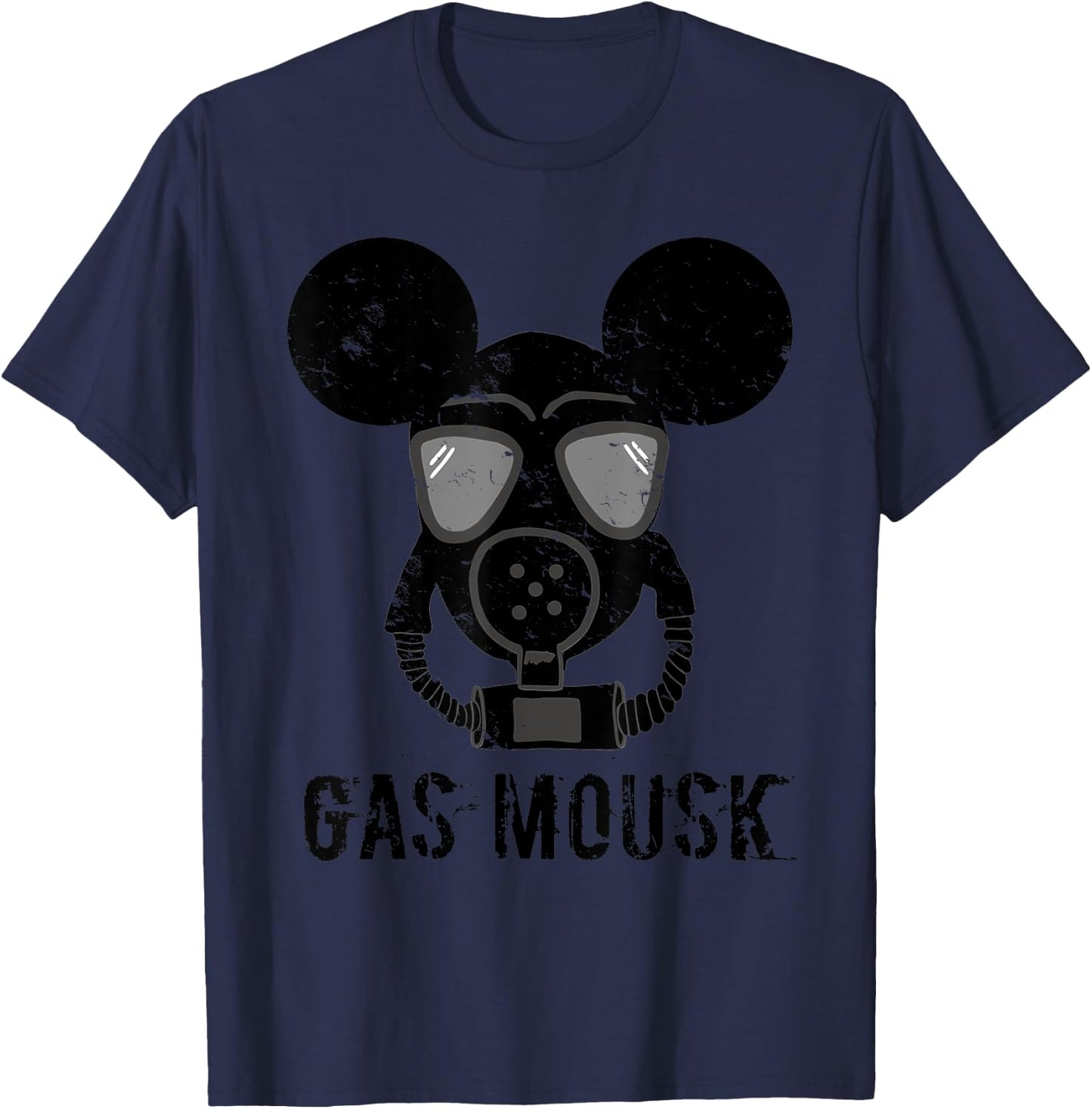 Funny Satire Dark Humor Gas Mousk Mouse Cartoon Comic Gift T-Shirt - T-Shirt | Navy