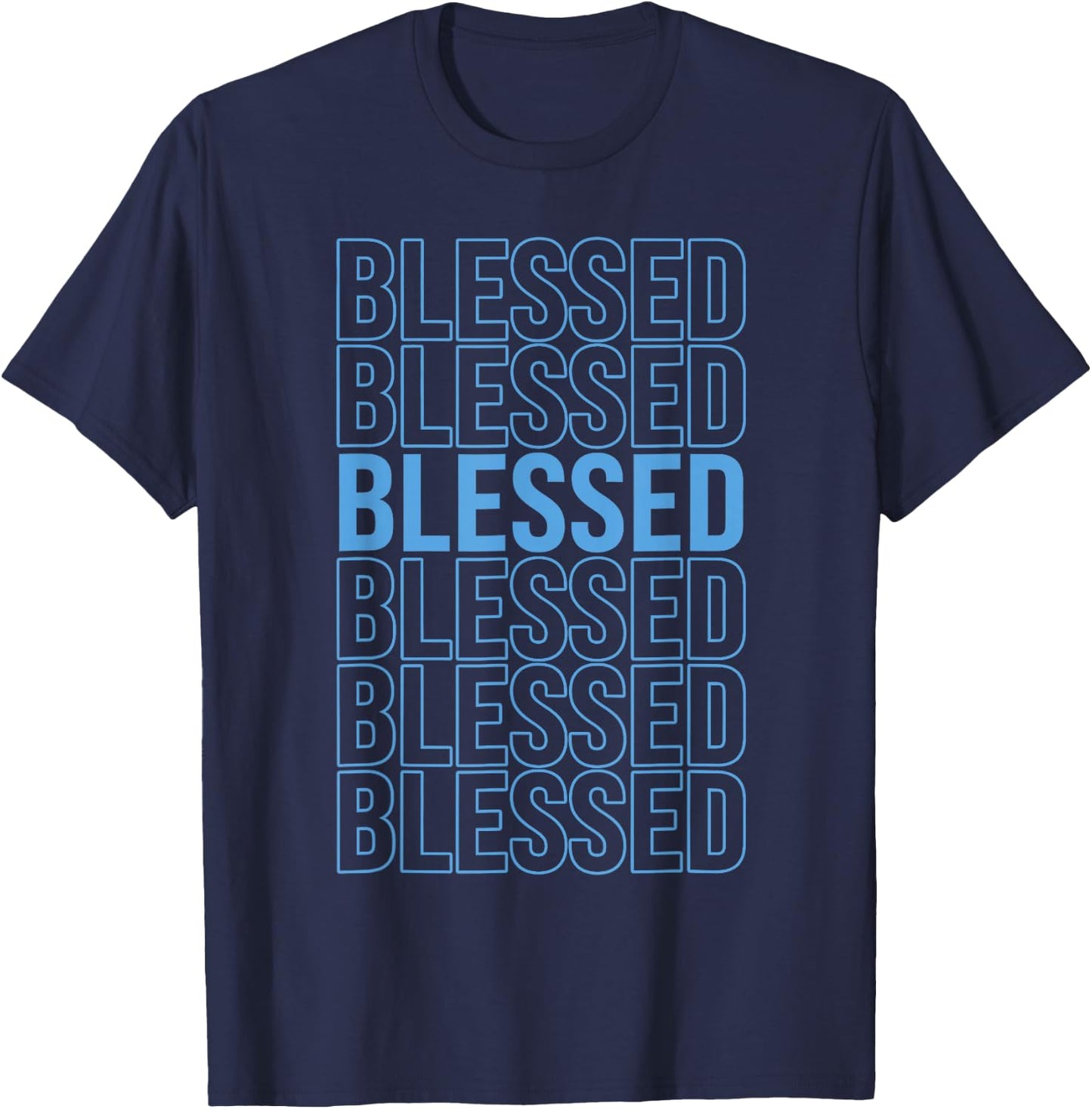 University Blue Black White Match T-Shirt - T-Shirt | Navy