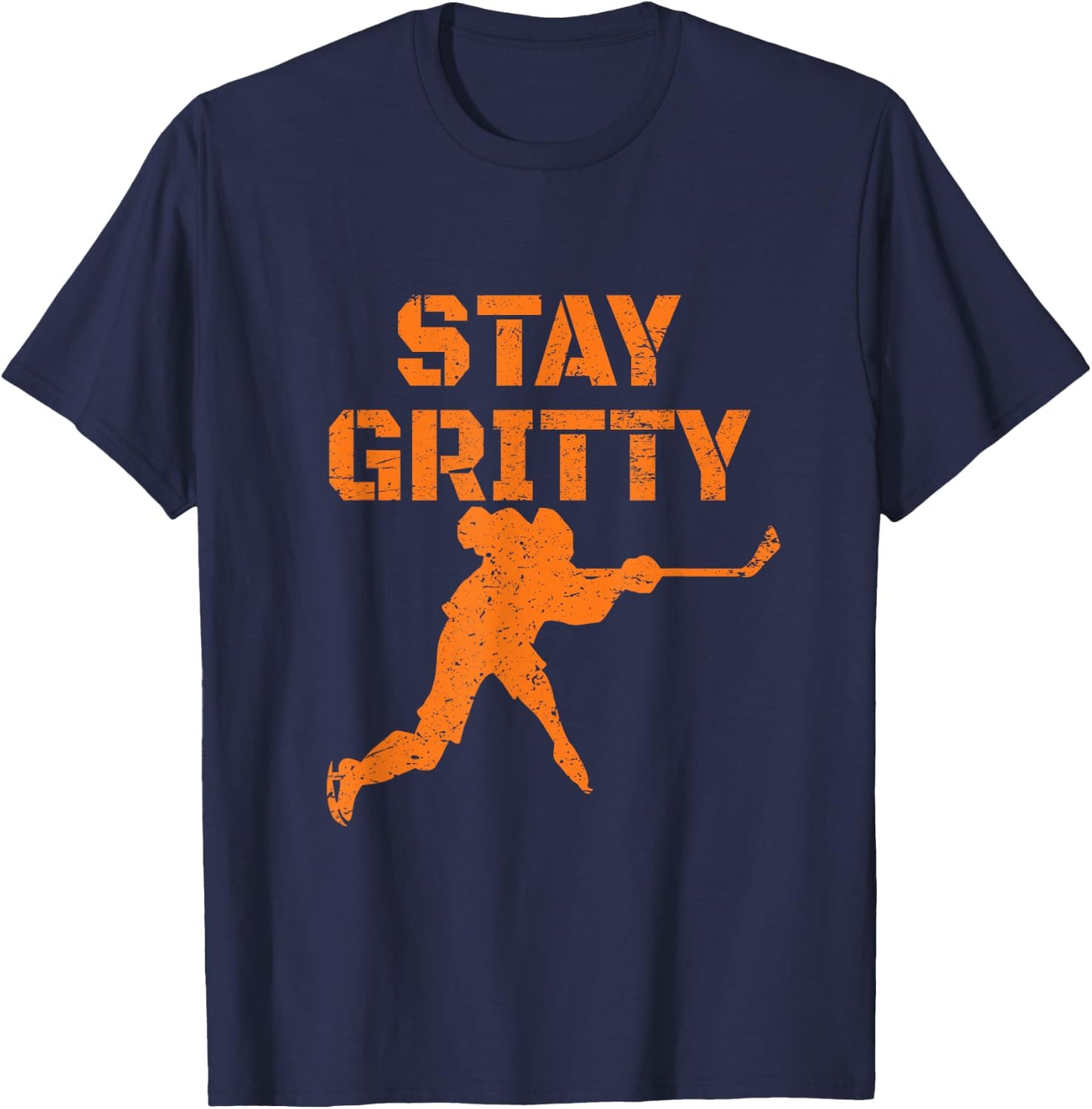 Stay Gritty Funny Ice Hockey Philly Gift Vintage T-Shirt - T-Shirt | Navy