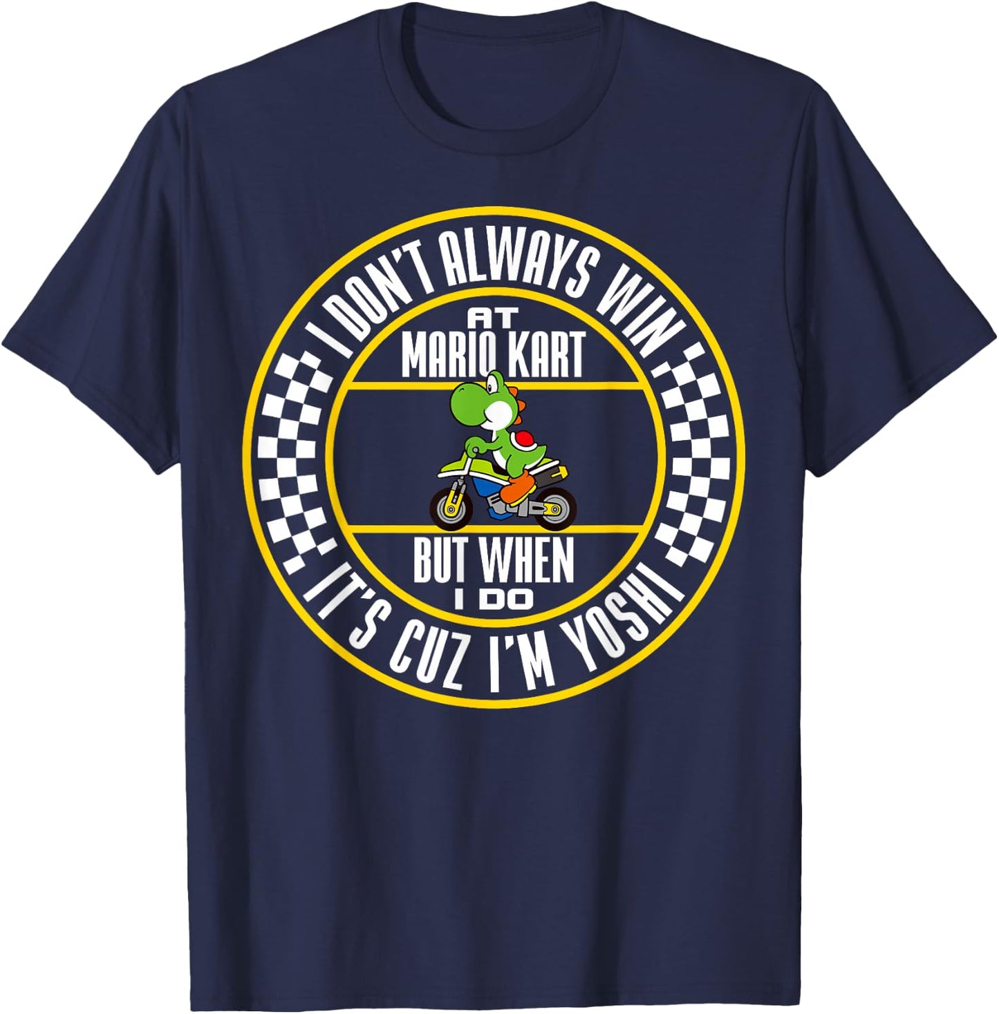 Nintendo Mario Kart Winning As Yoshi Graphic Small T-Shirt - T-Shirt | Navy