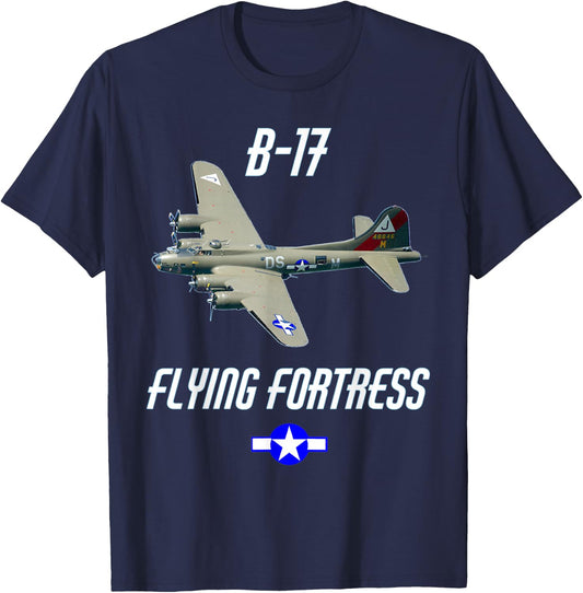 B-17 Flying Fortress World War 2 US Army Air Force T-Shirt - T-Shirt | Navy