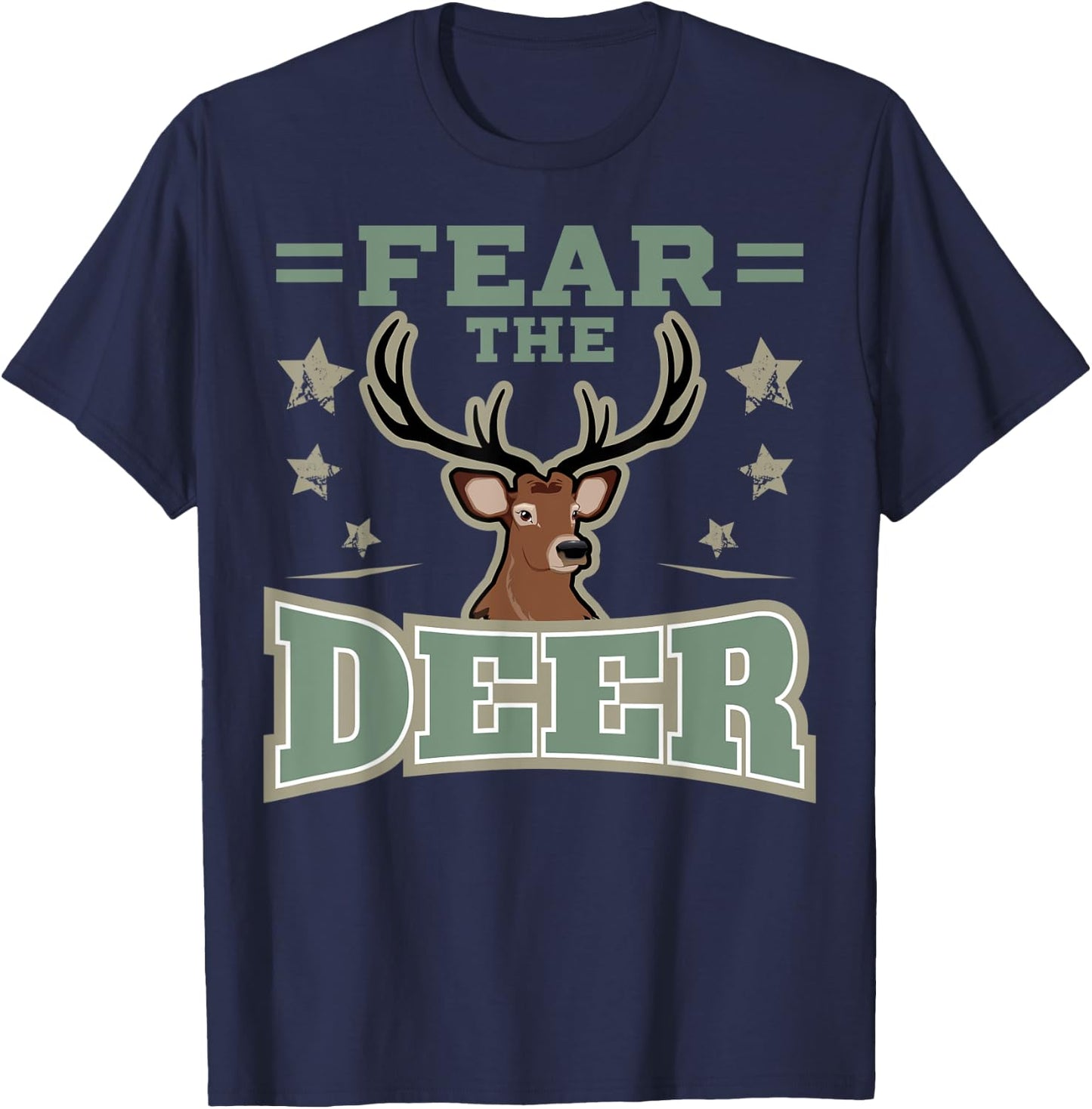Hunting Fan Deer Fear Gift Gun & Hunting Fans T-Shirt - T-Shirt | Navy
