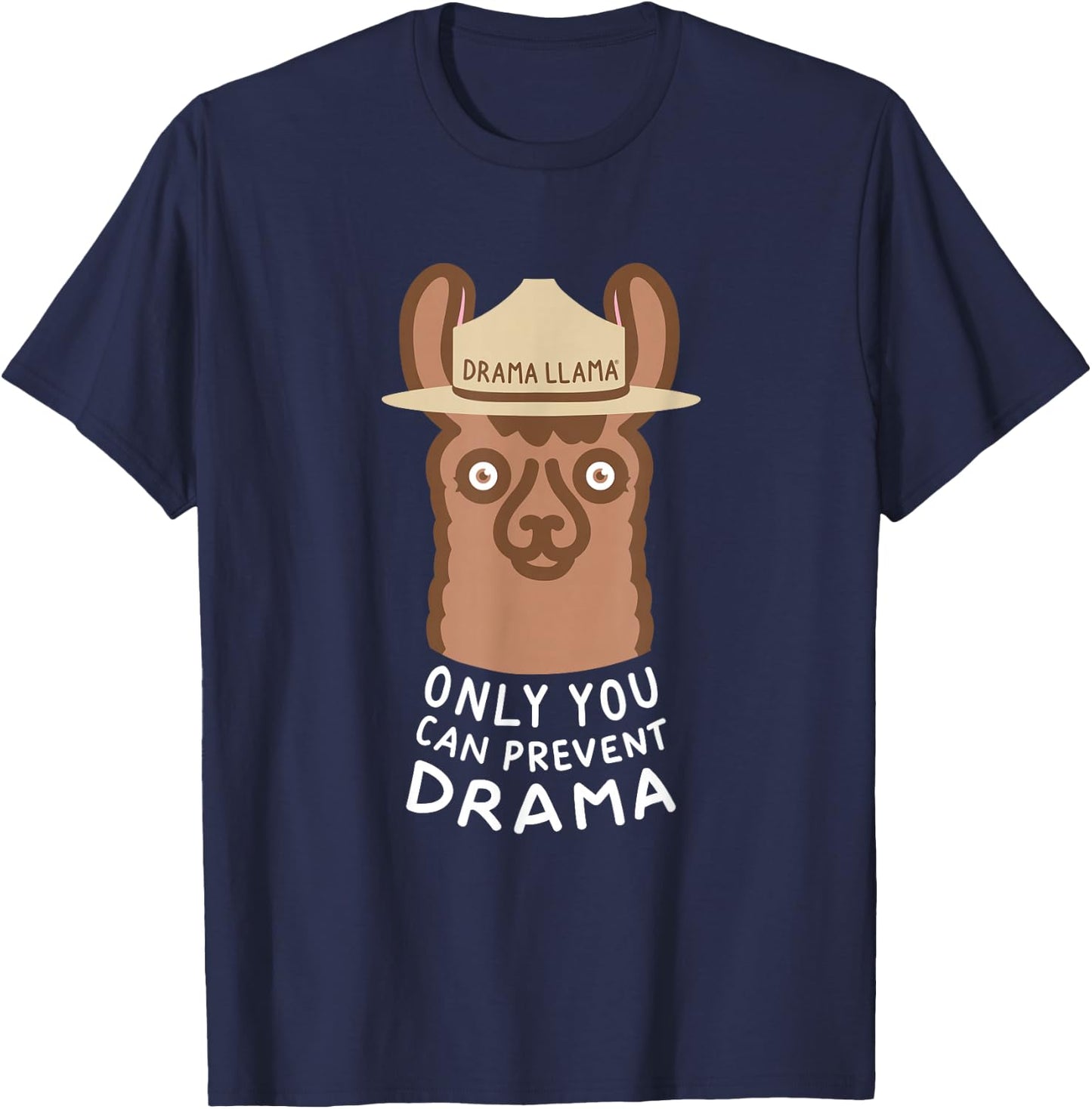 Original Smokey the Llama Only You Can Prevent Drama T-Shirt - T-Shirt | Navy
