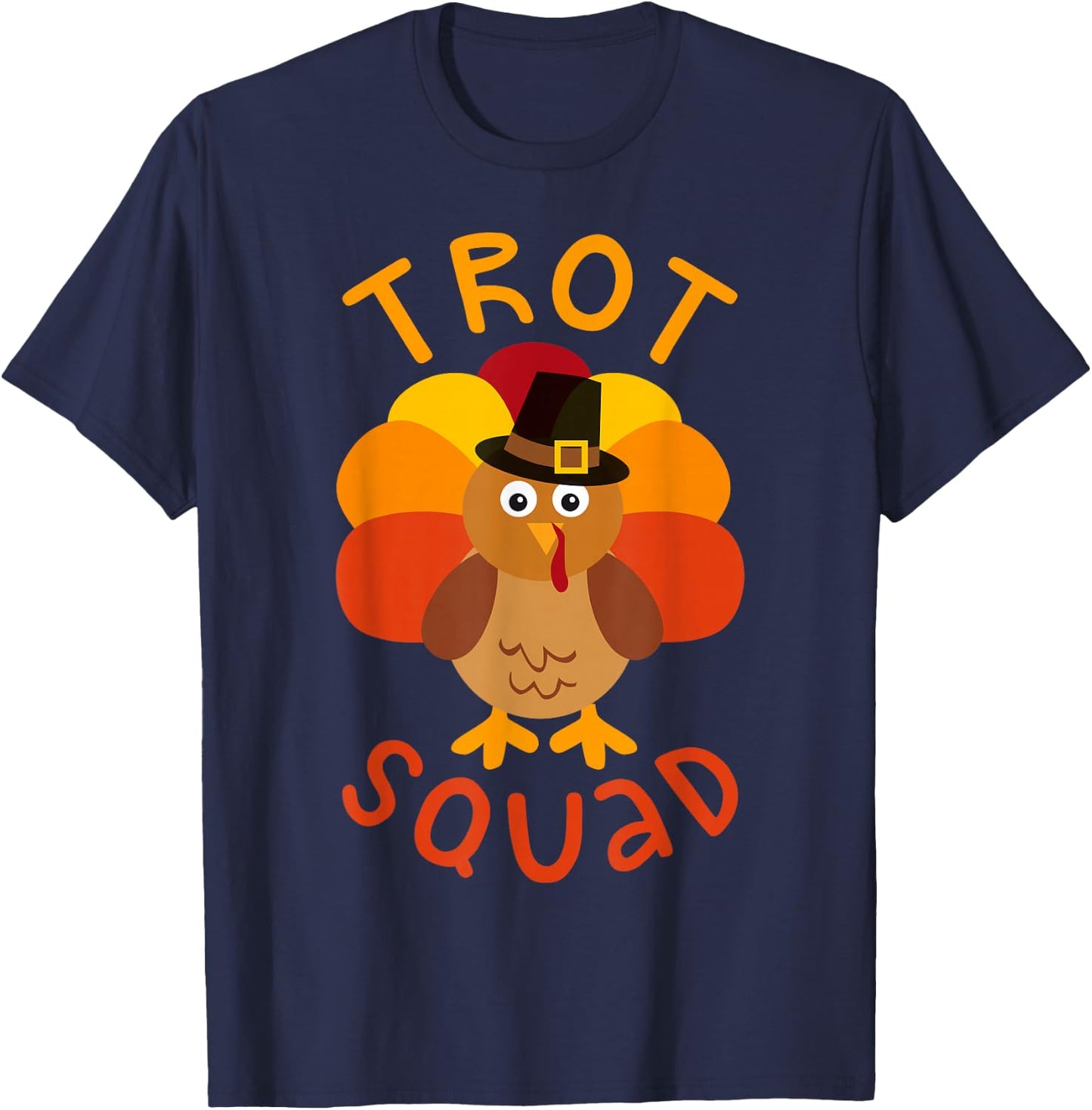 Trot Squad Shirt Men Women Kids Turkey Pilgrim Costume T-Shirt - T-Shirt | Navy