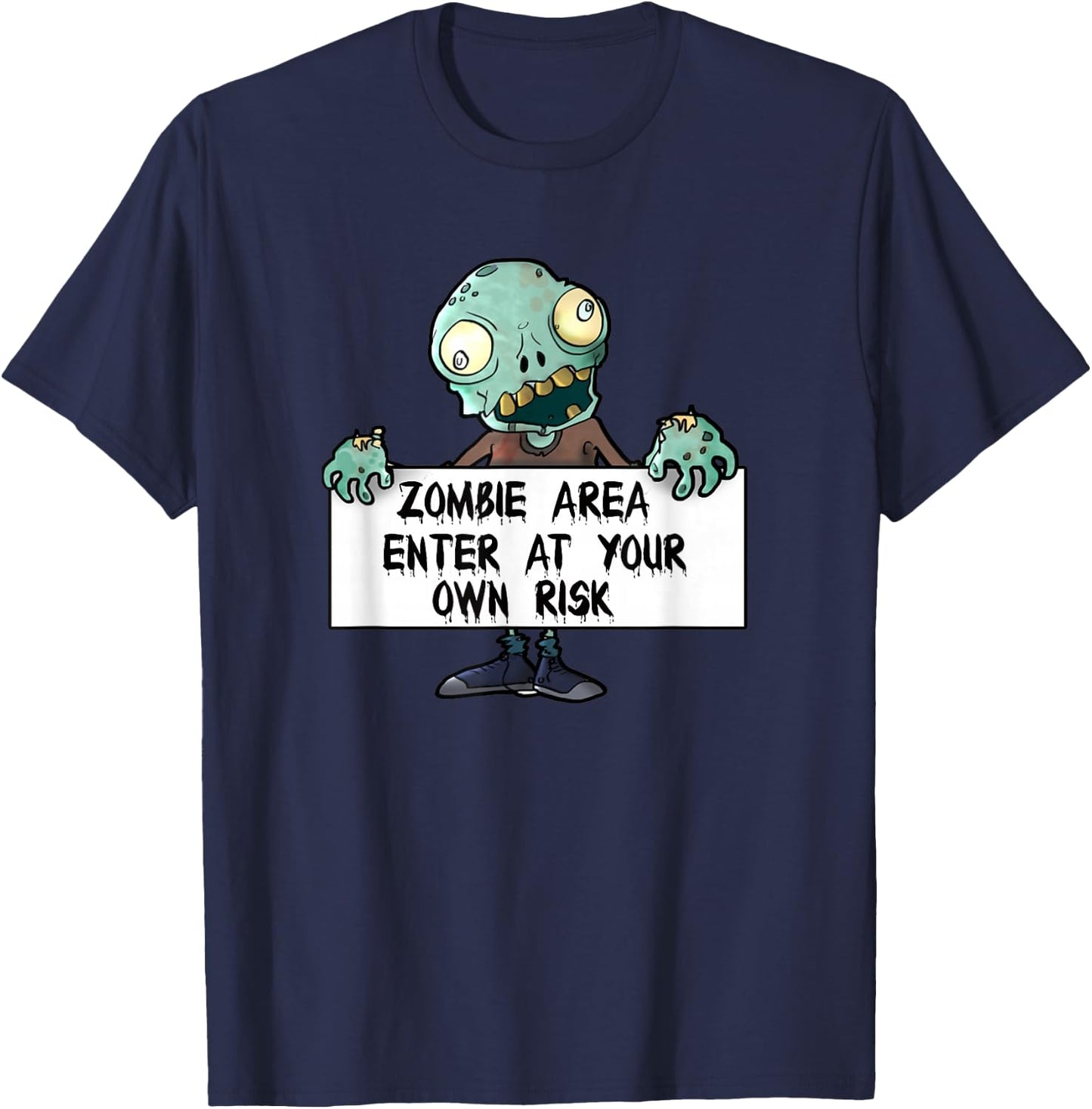 Zombie Creepy Scary Design image for Kids Boys Girls Clothes T-Shirt - T-Shirt | Navy