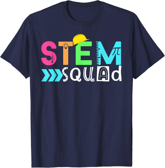 STEM Squad Science Technology Engineering Math Teacher Gift T-Shirt - T-Shirt | Navy
