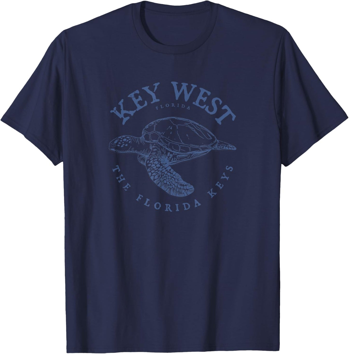 Key West Turtle Florida Keys Scuba Fishing Diving T-Shirt - T-Shirt | Navy
