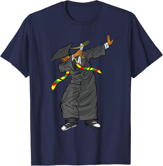 Dabbing Graduation Class Of 2025 Shirt Black History Month T-Shirt - T-Shirt | Navy