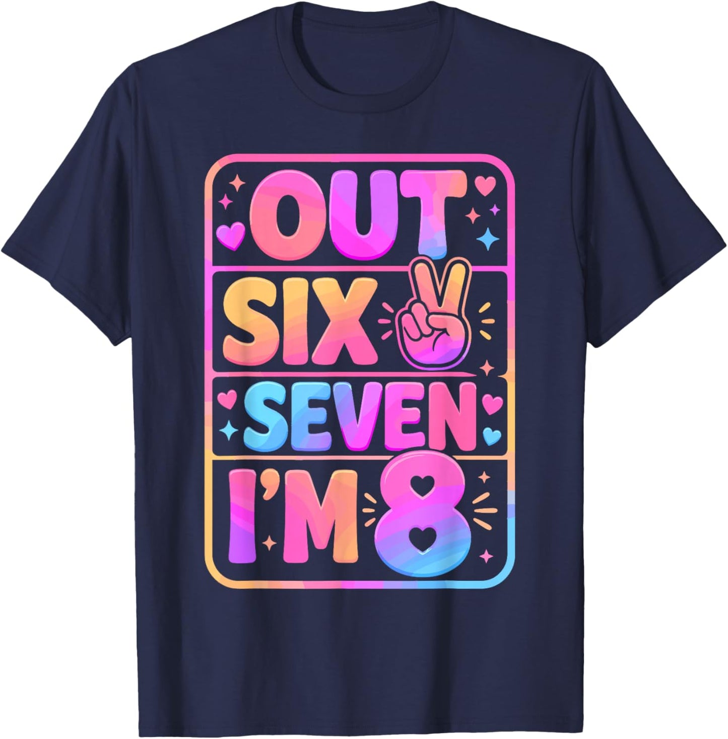 8th Birthday It's My 8 Bday Girls Boys Turning 8 Birthday T-Shirt - T-Shirt | Navy