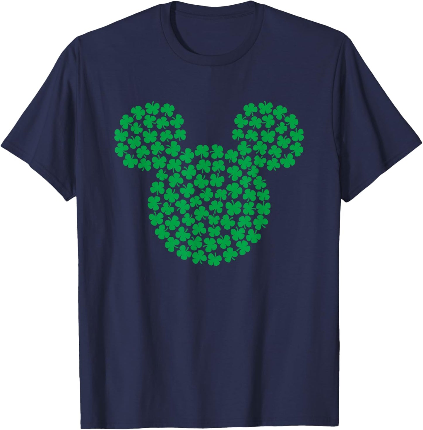 Disney Mickey Mouse Green 4-Leaf Clovers St. Patrick's Day T-Shirt - T-Shirt | Navy