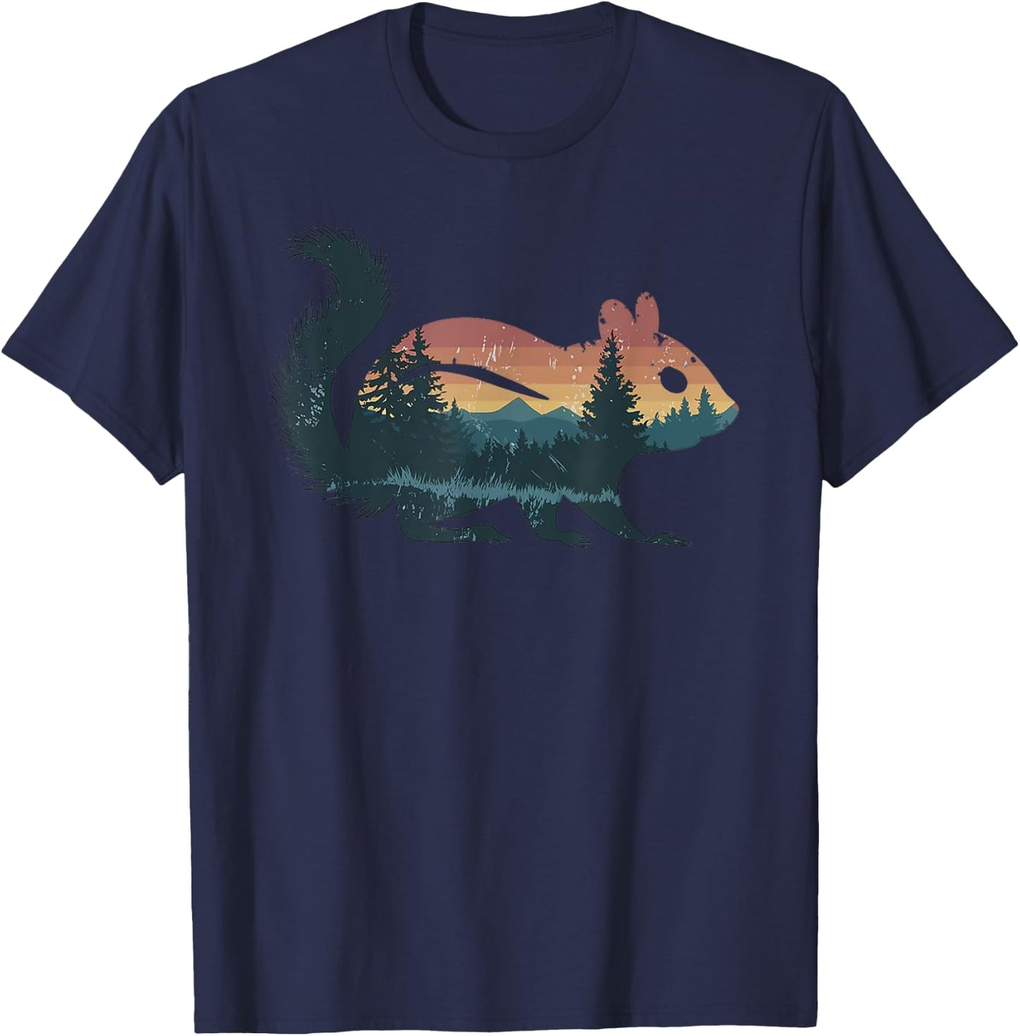 Chipmunk Hunting Hiking Outdoor Camping Forest Men Women T-Shirt - T-Shirt | Navy